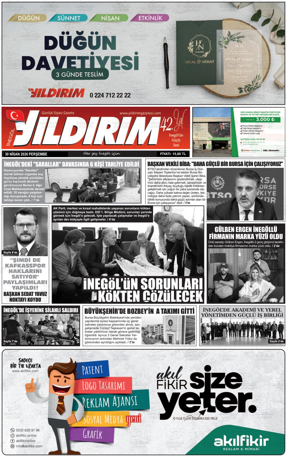 Bursa Inegolyildirim 30.04.2026