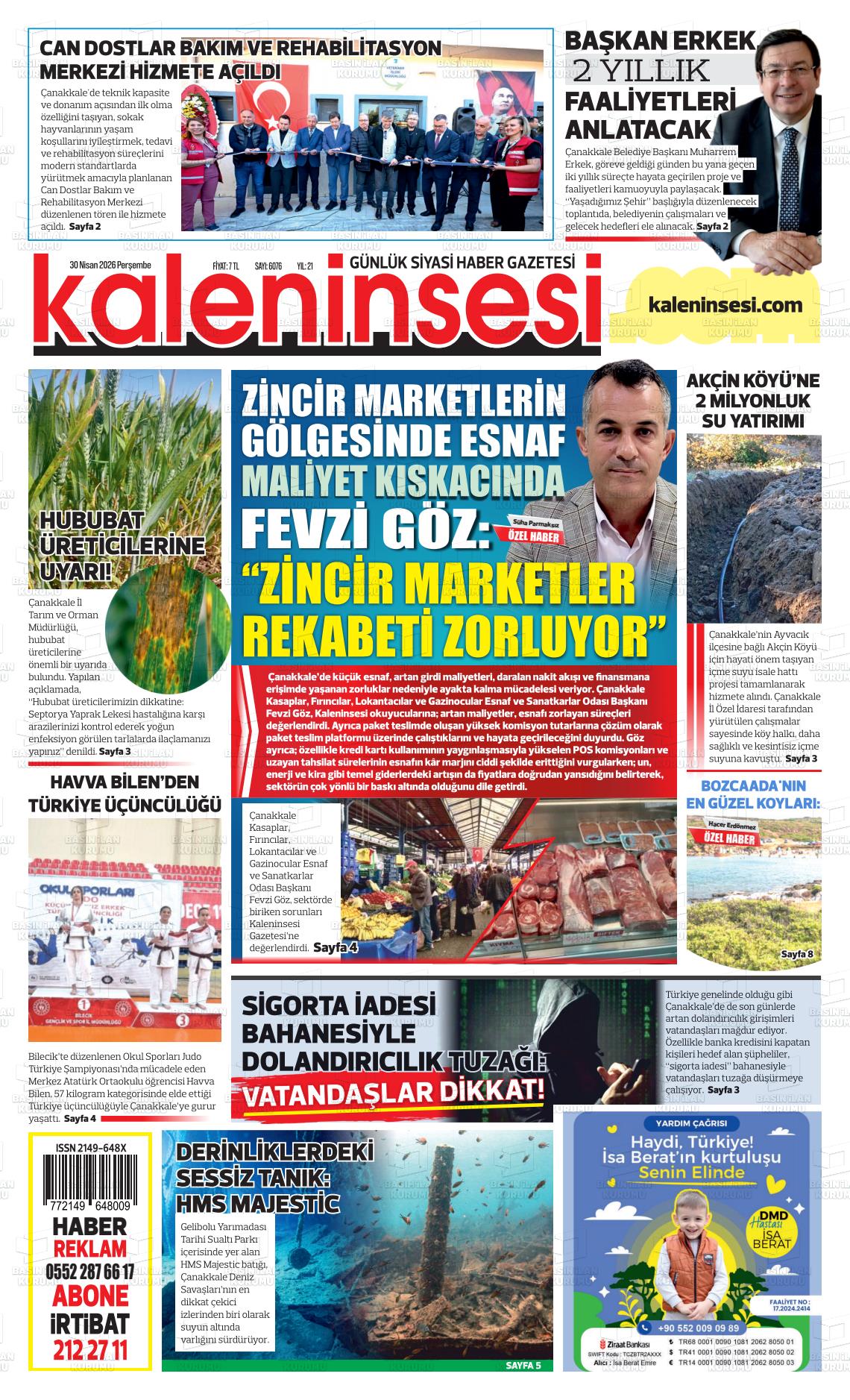 Canakkale Kaleninsesi 30.04.2026