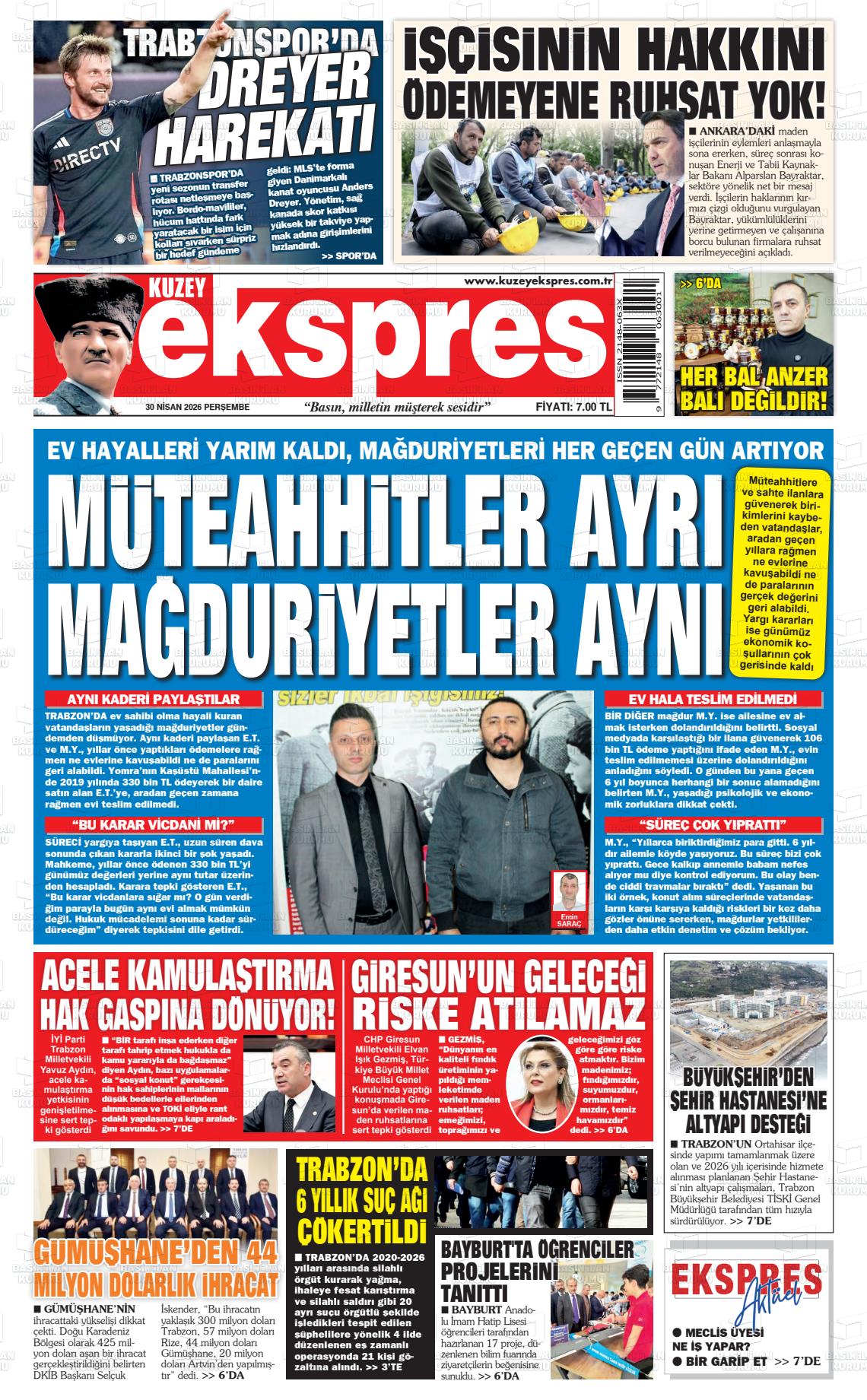 Trabzon Kuzeyekspres 30.04.2026