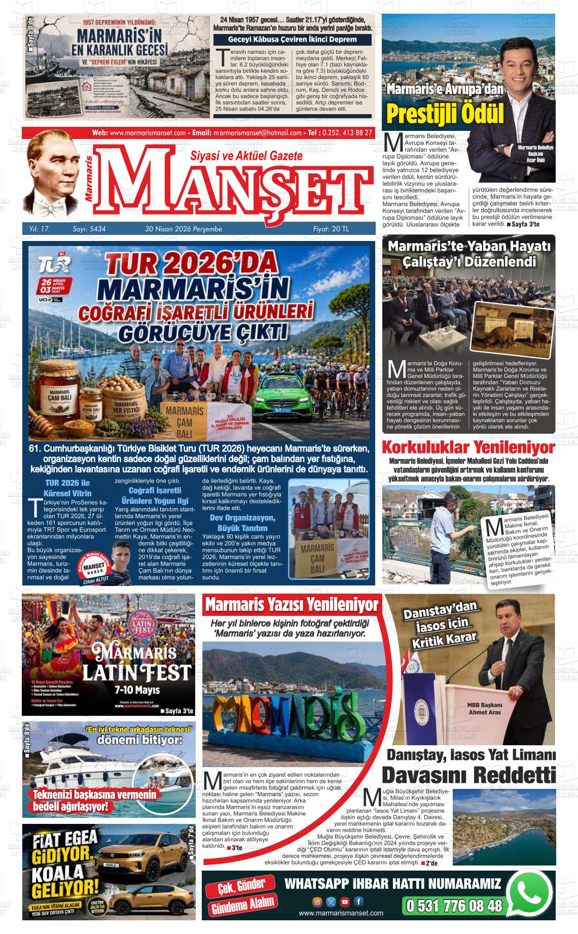 Mugla Manset 30.04.2026