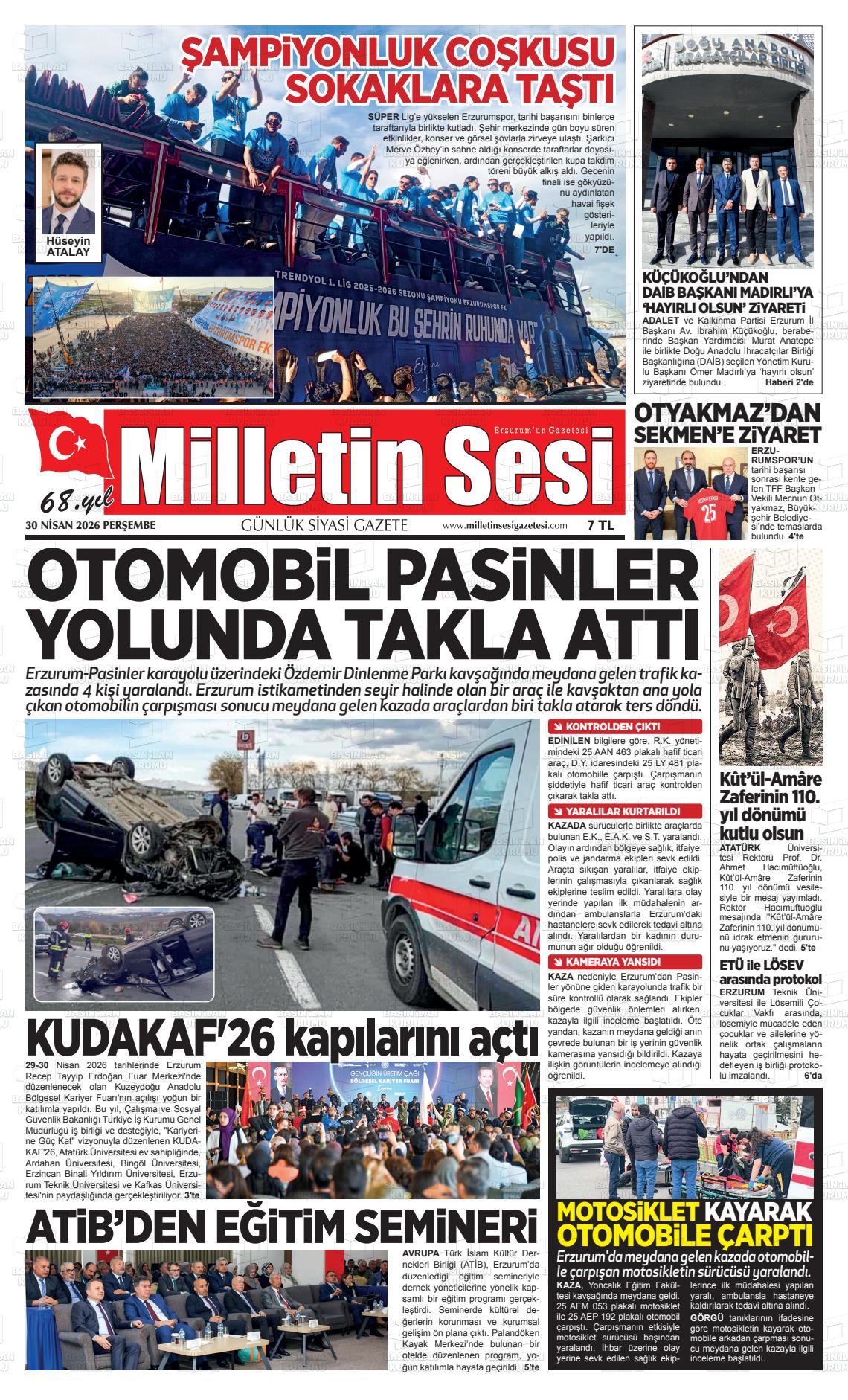 Erzurum Milletinsesi 30.04.2026