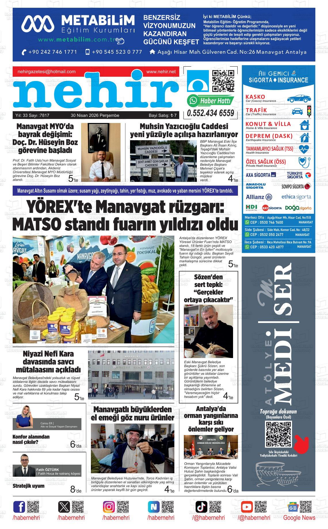 Antalya Nehir 30.04.2026