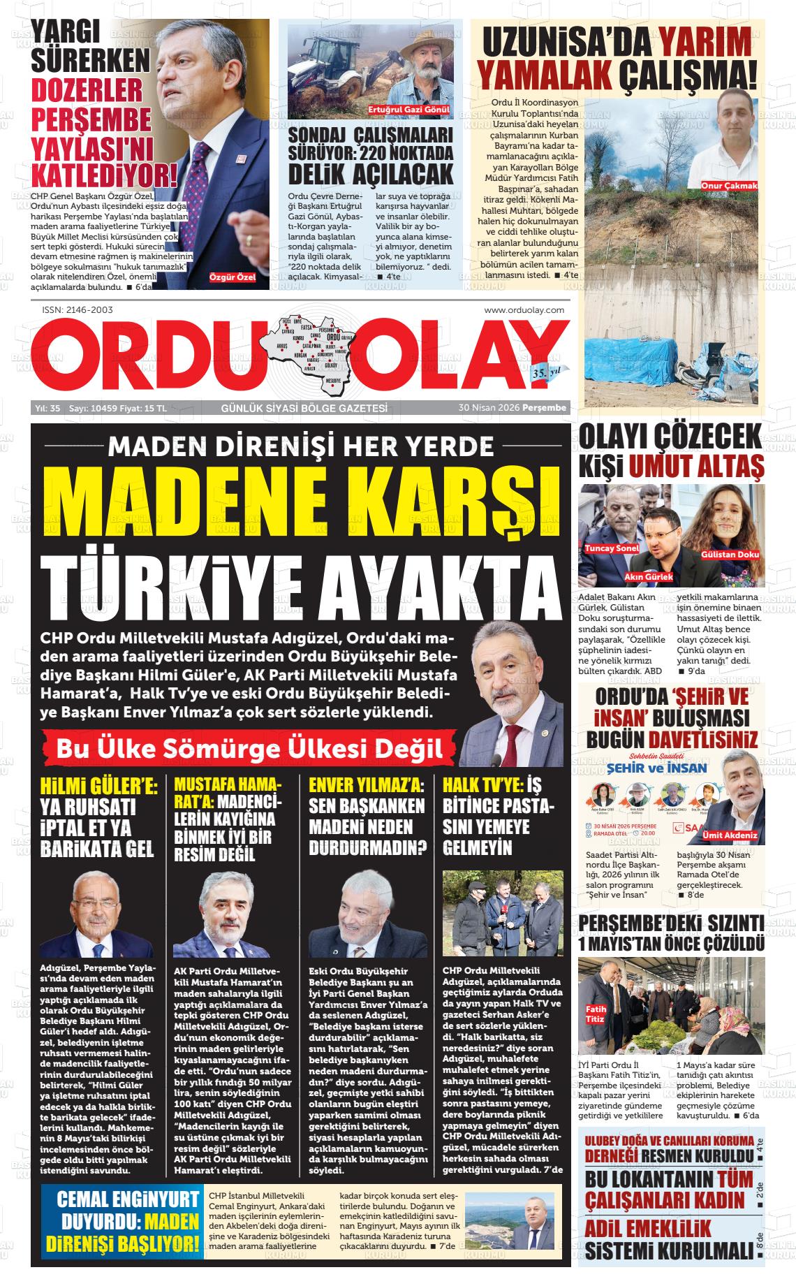 Ordu Olay 30.04.2026