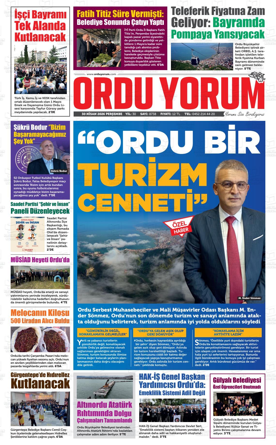 Ordu Yorum 30.04.2026