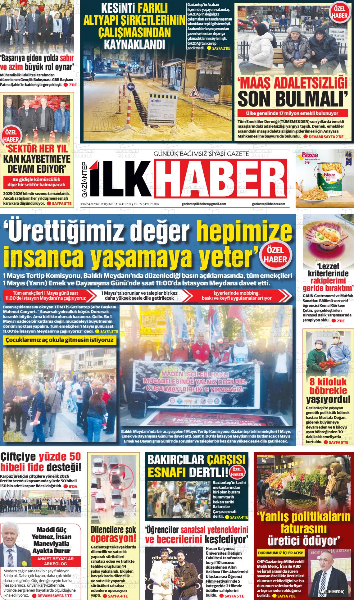 Sabah(gaziantep) 30.04.2026