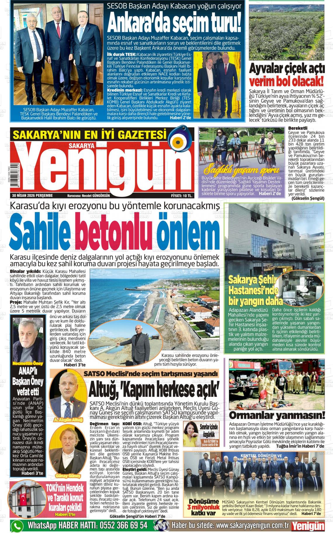 Sakarya Yenigun 30.04.2026