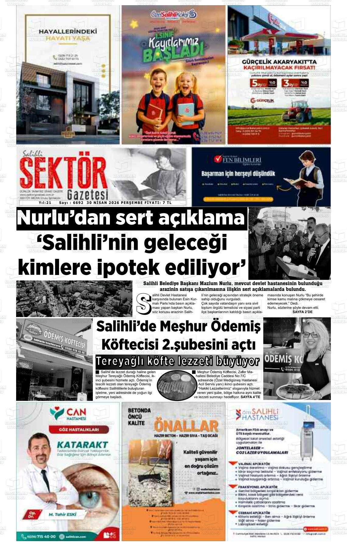 Manisa Salihlisektor 30.04.2026