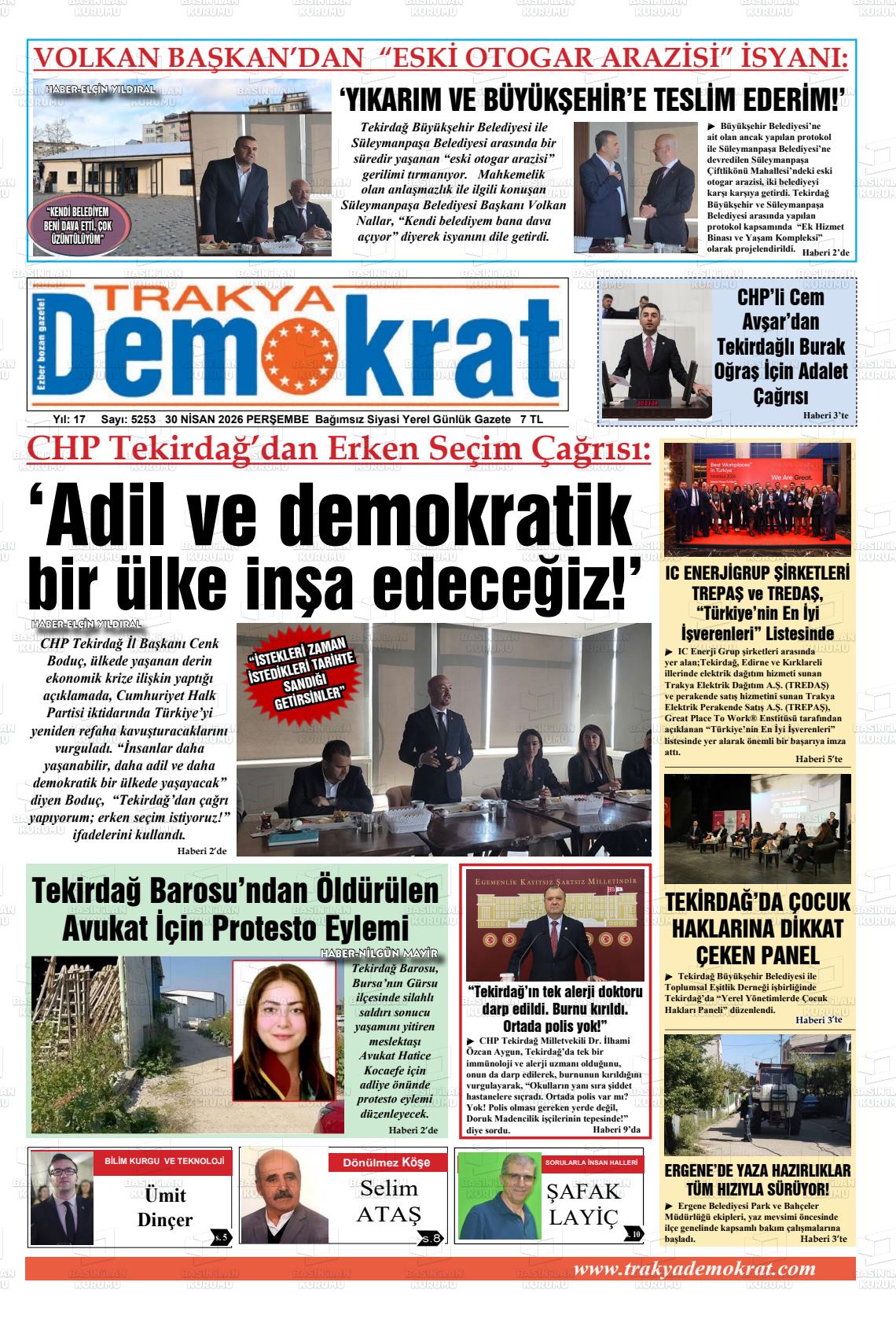 Tekirdag Trakyademokrat 30.04.2026