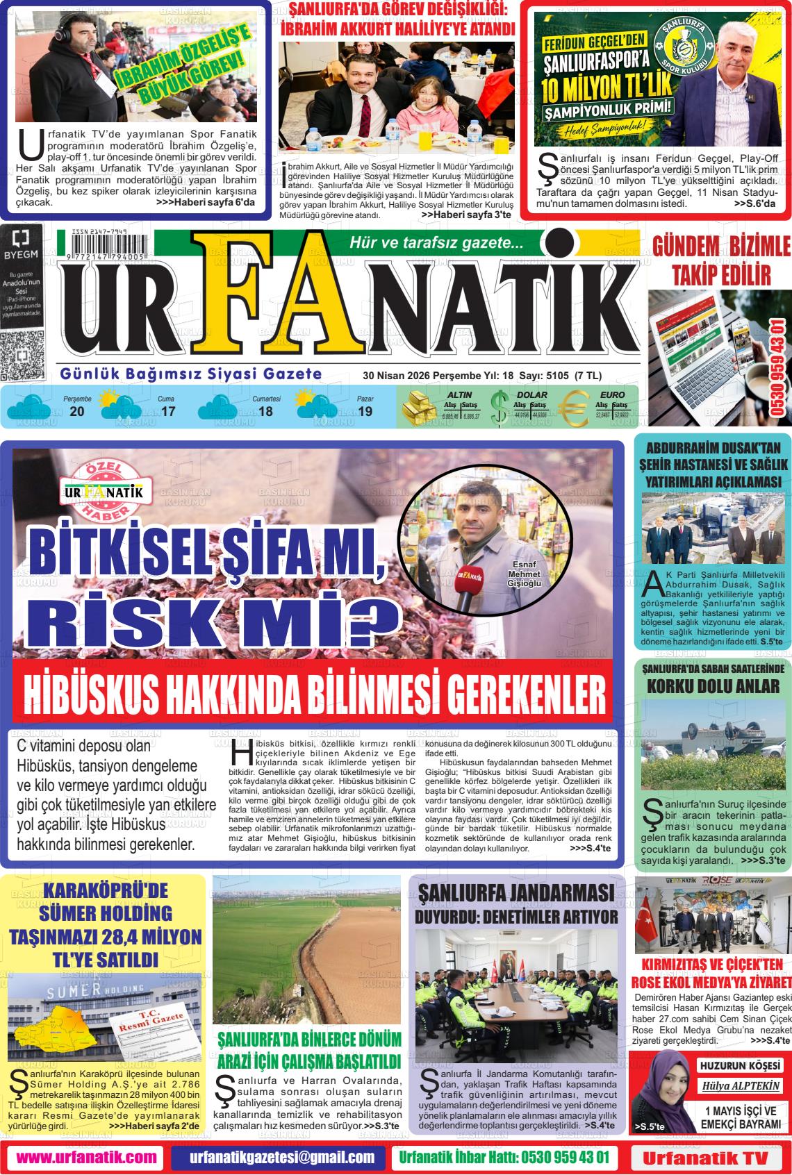 Sanliurfa Urfanatik 30.04.2026