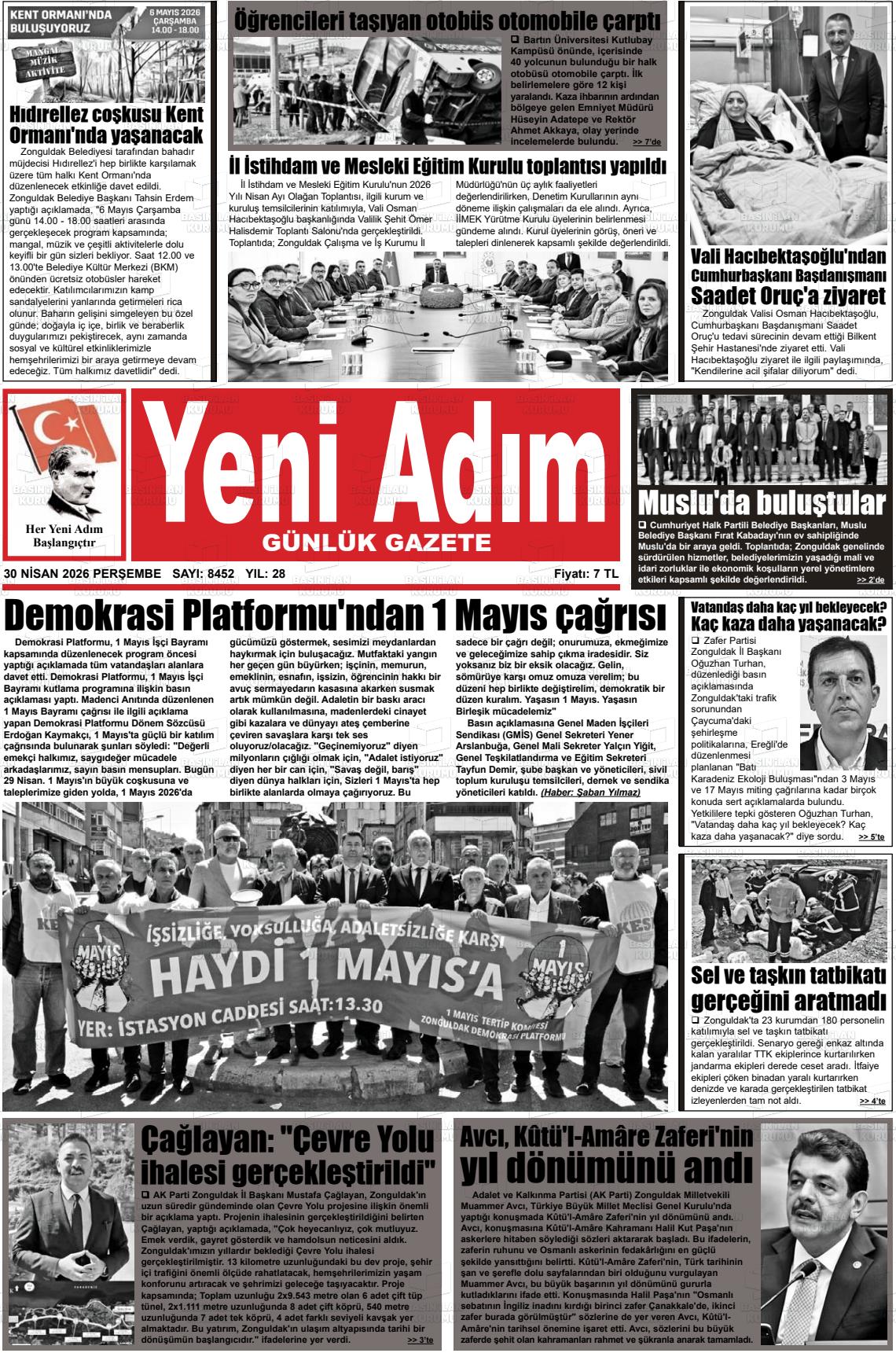 Zonguldak Yeniadim 30.04.2026