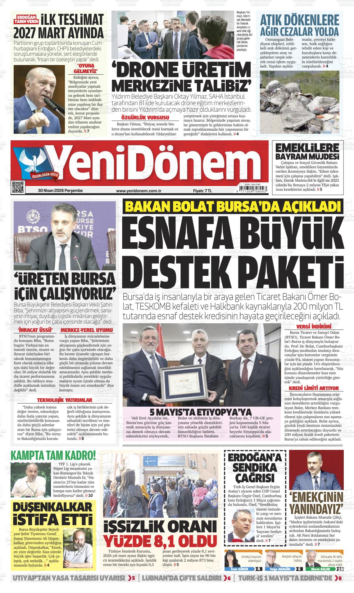 Bursa Yenidonem 30.04.2026