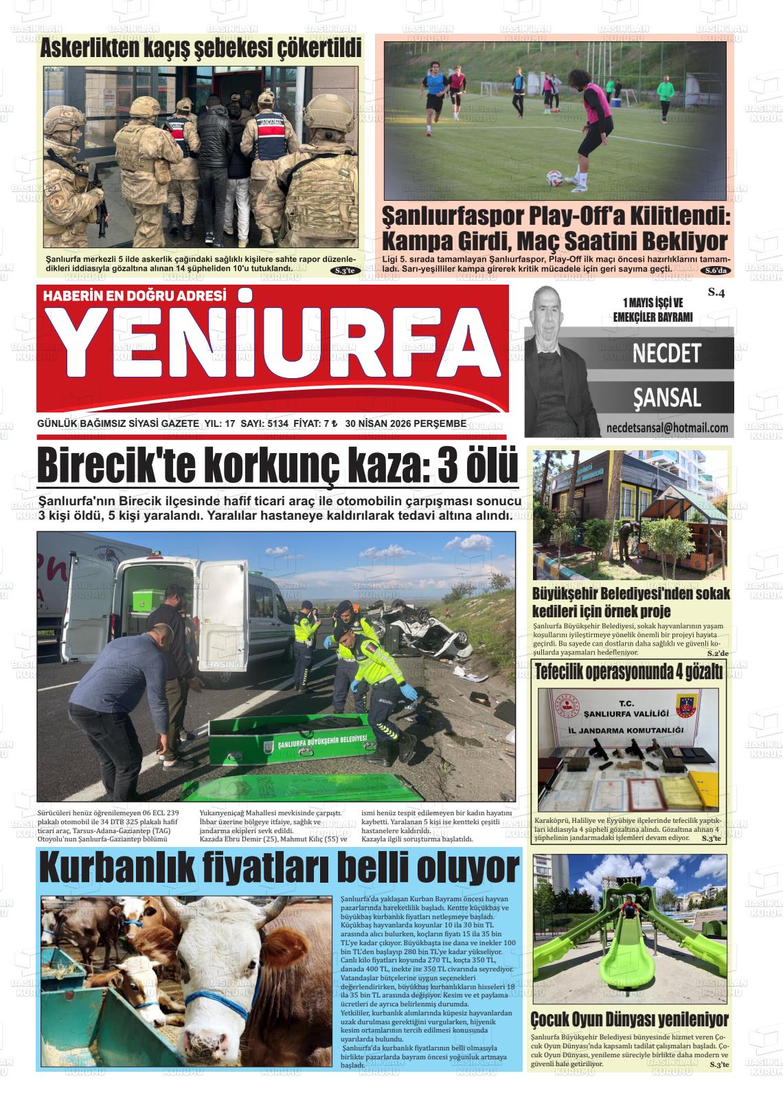 Sanliurfa Yeniurfa 30.04.2026