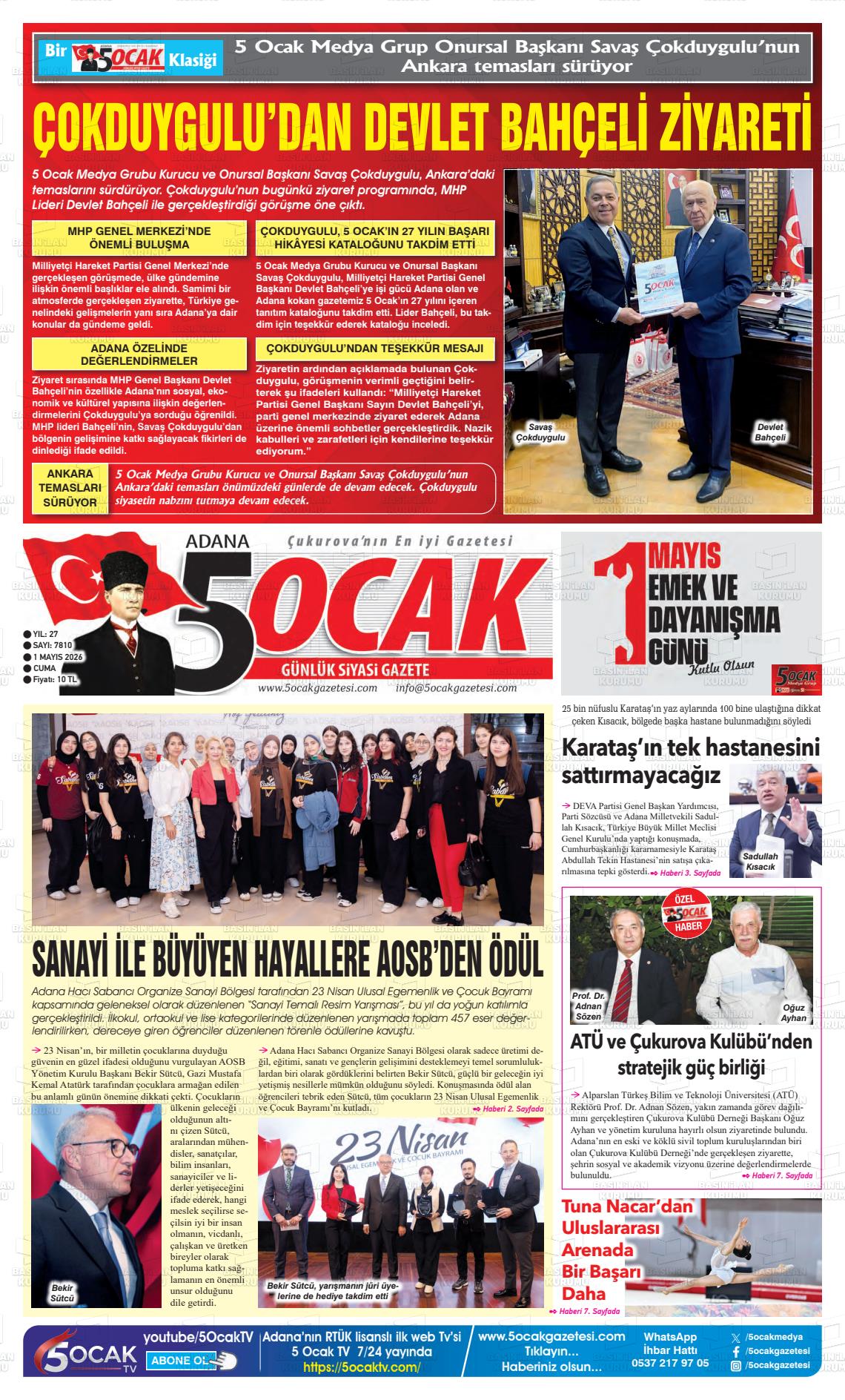 Adana 5 Ocak 01.05.2026