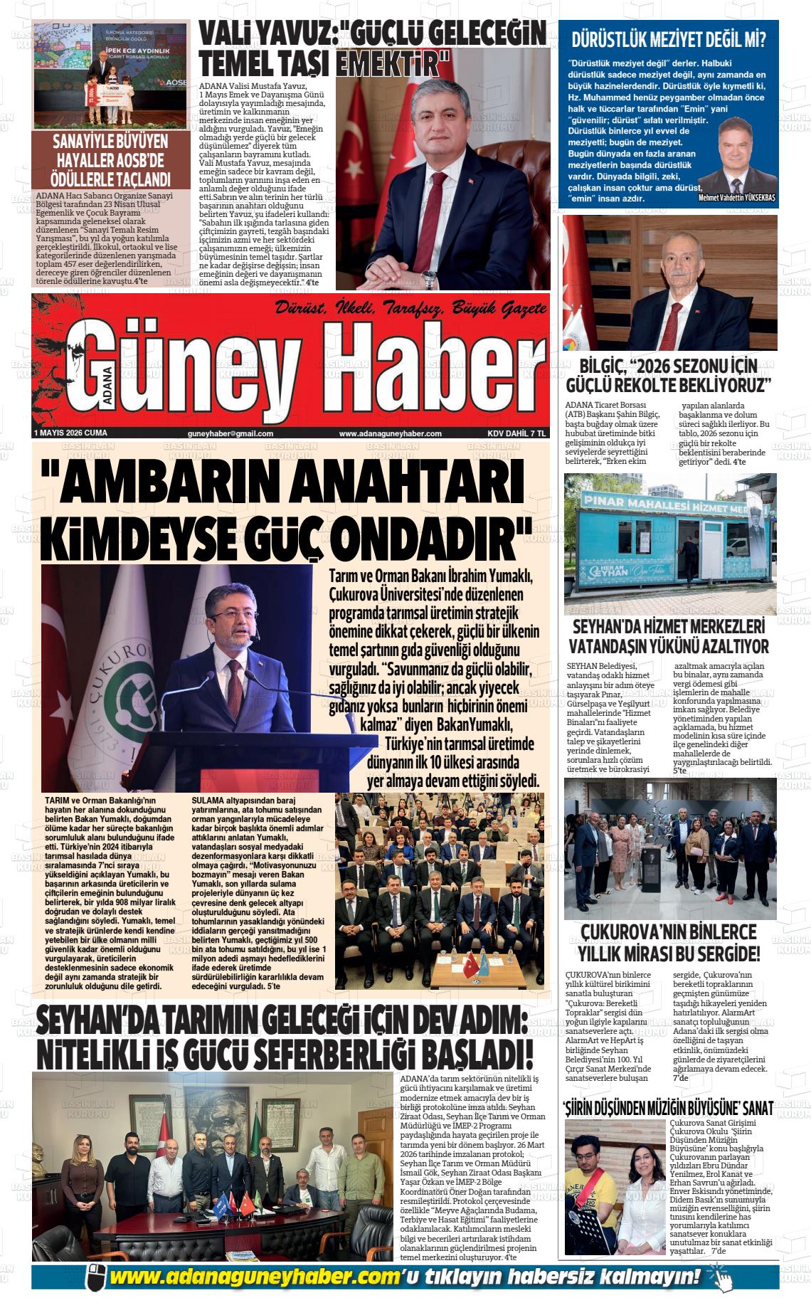 Adana Guneyhaber 01.05.2026