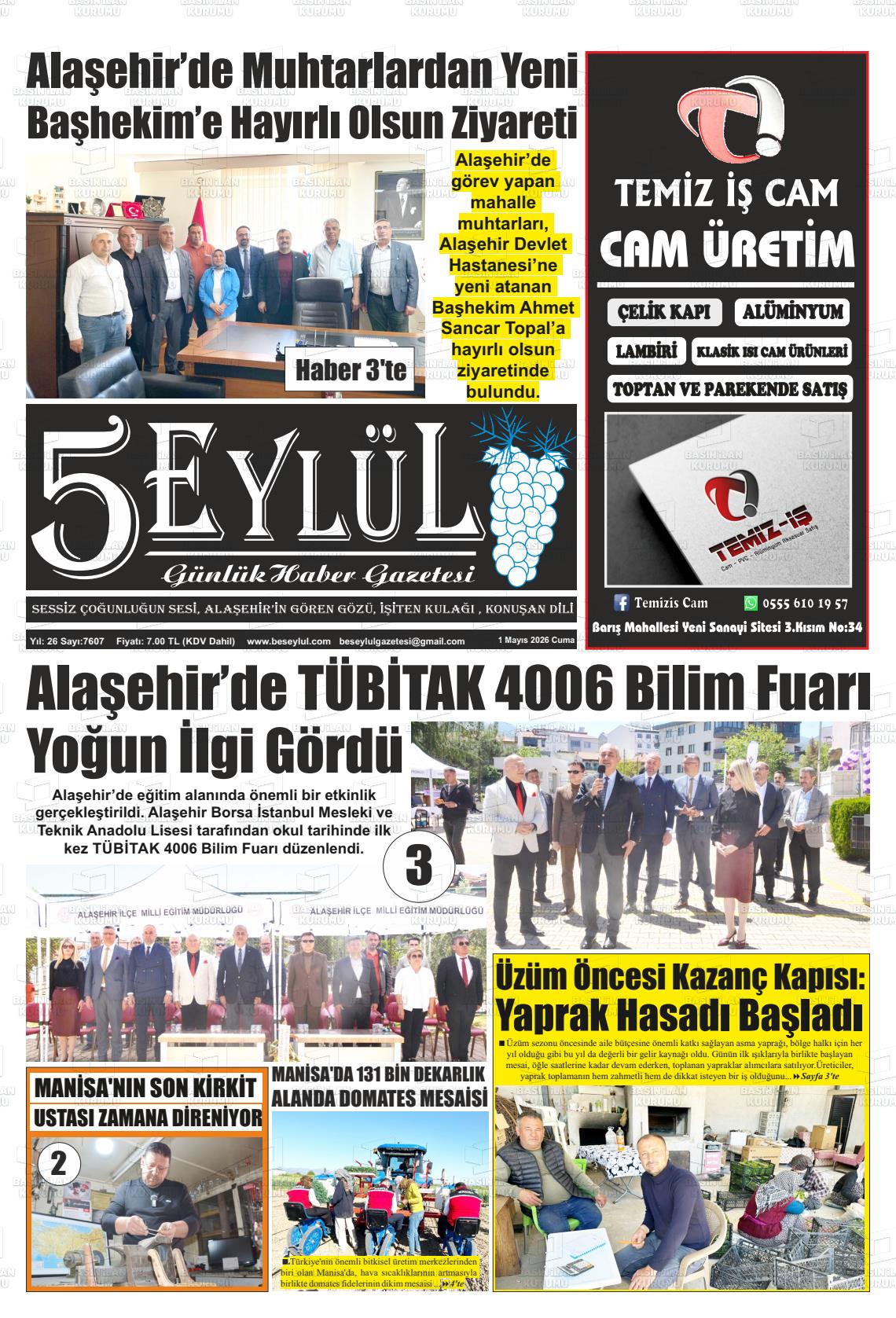 Manisa Alasehir 5 Eylul 01.05.2026