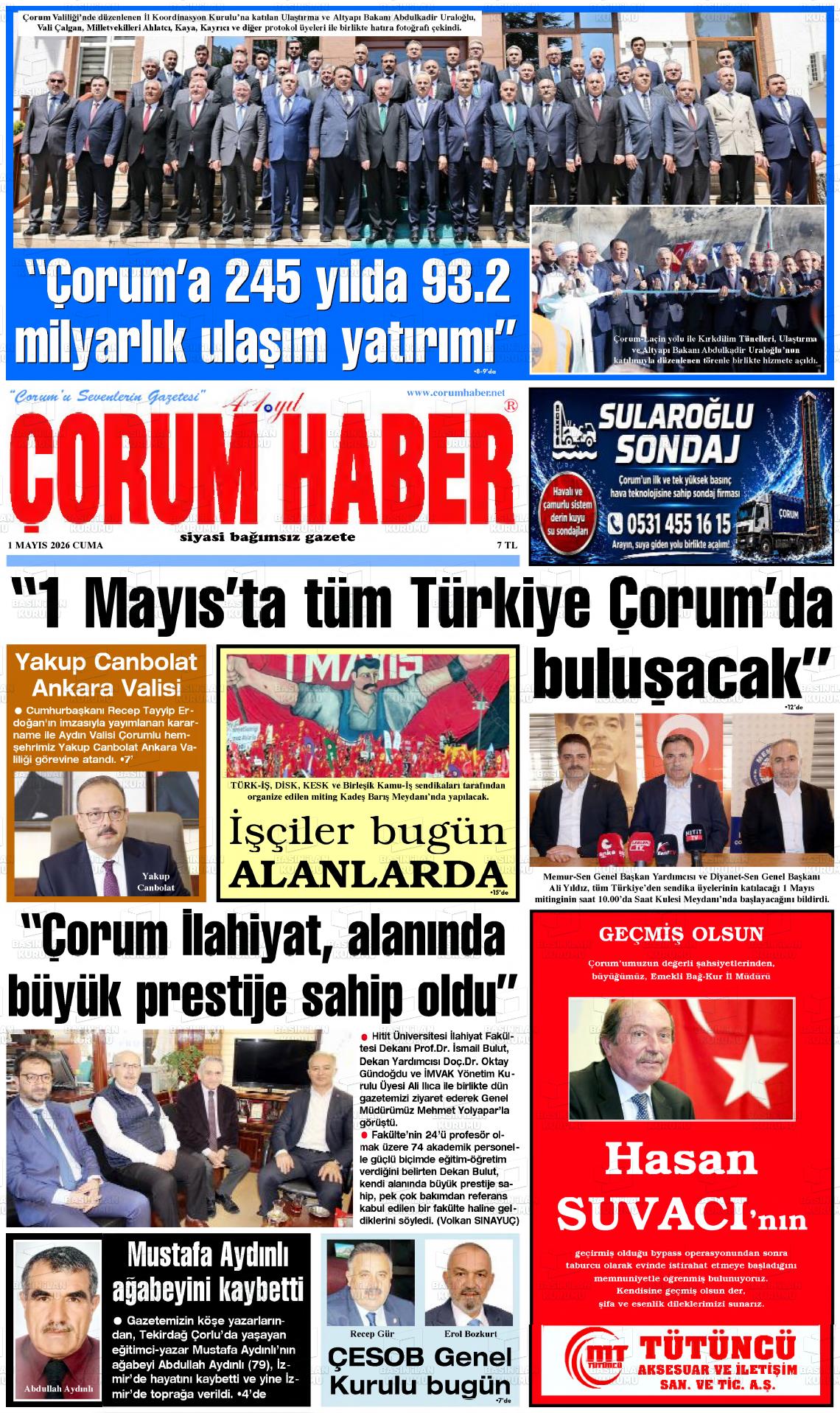 Corum Haber 01.05.2026