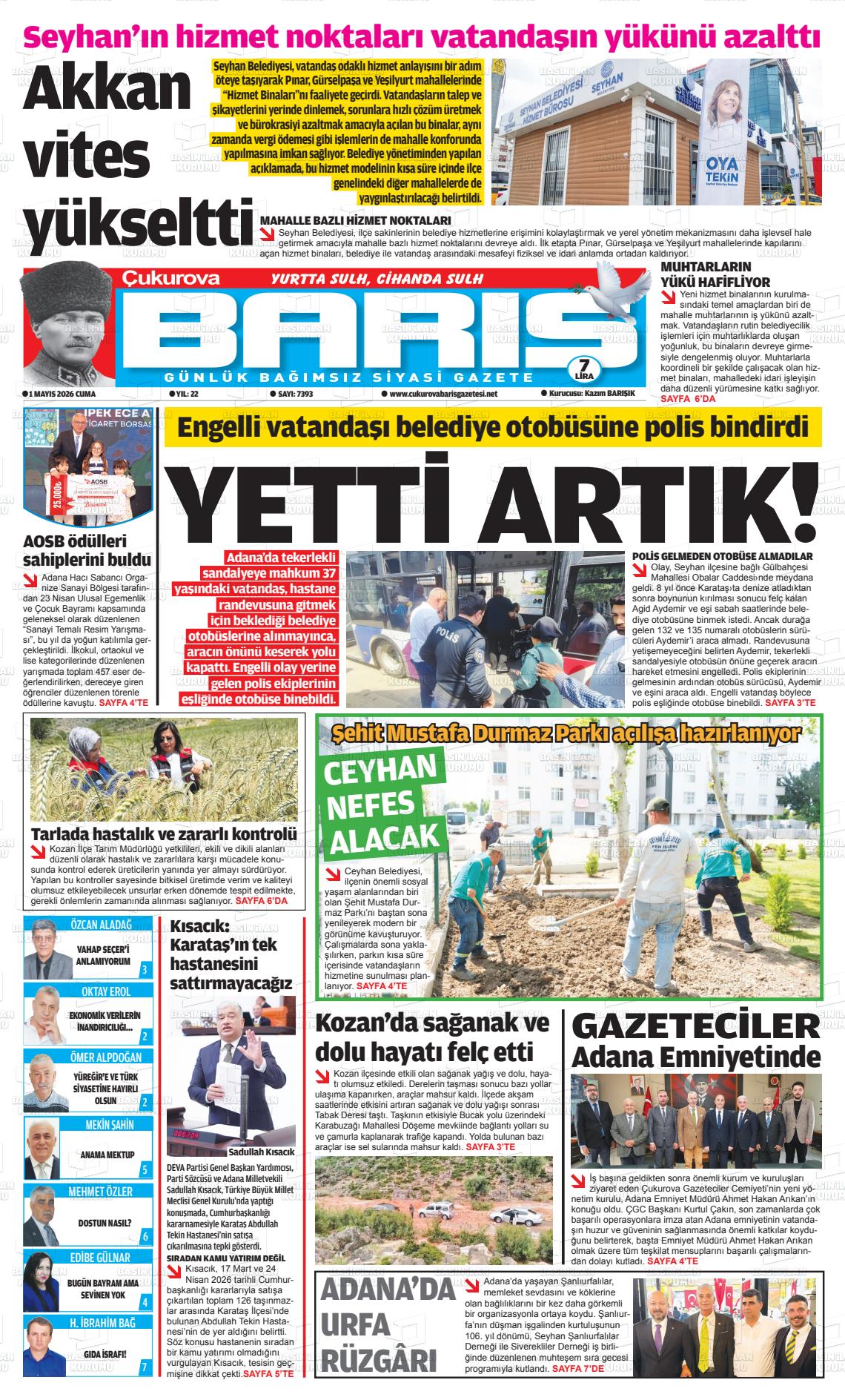 Adana Cukurovabaris 01.05.2026
