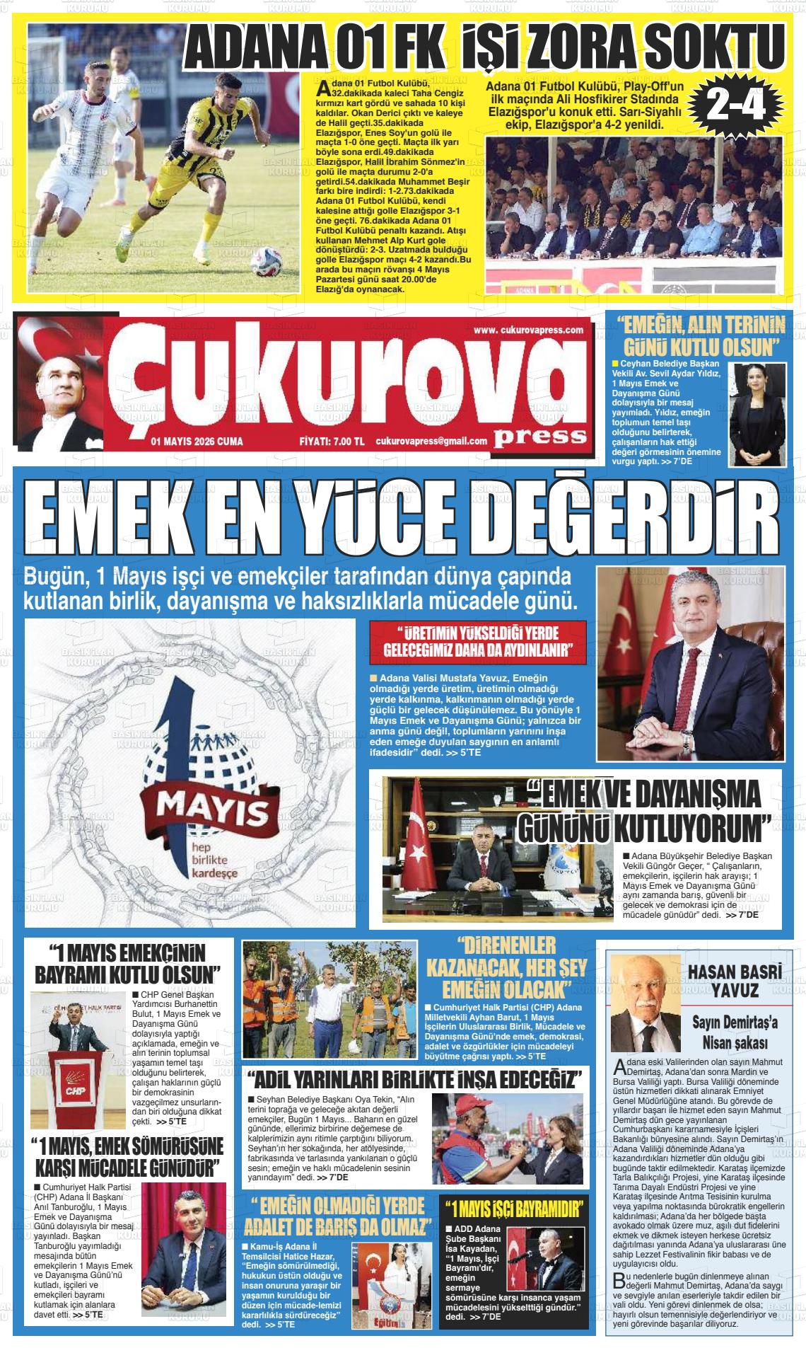 Adana Cukurovapress 01.05.2026