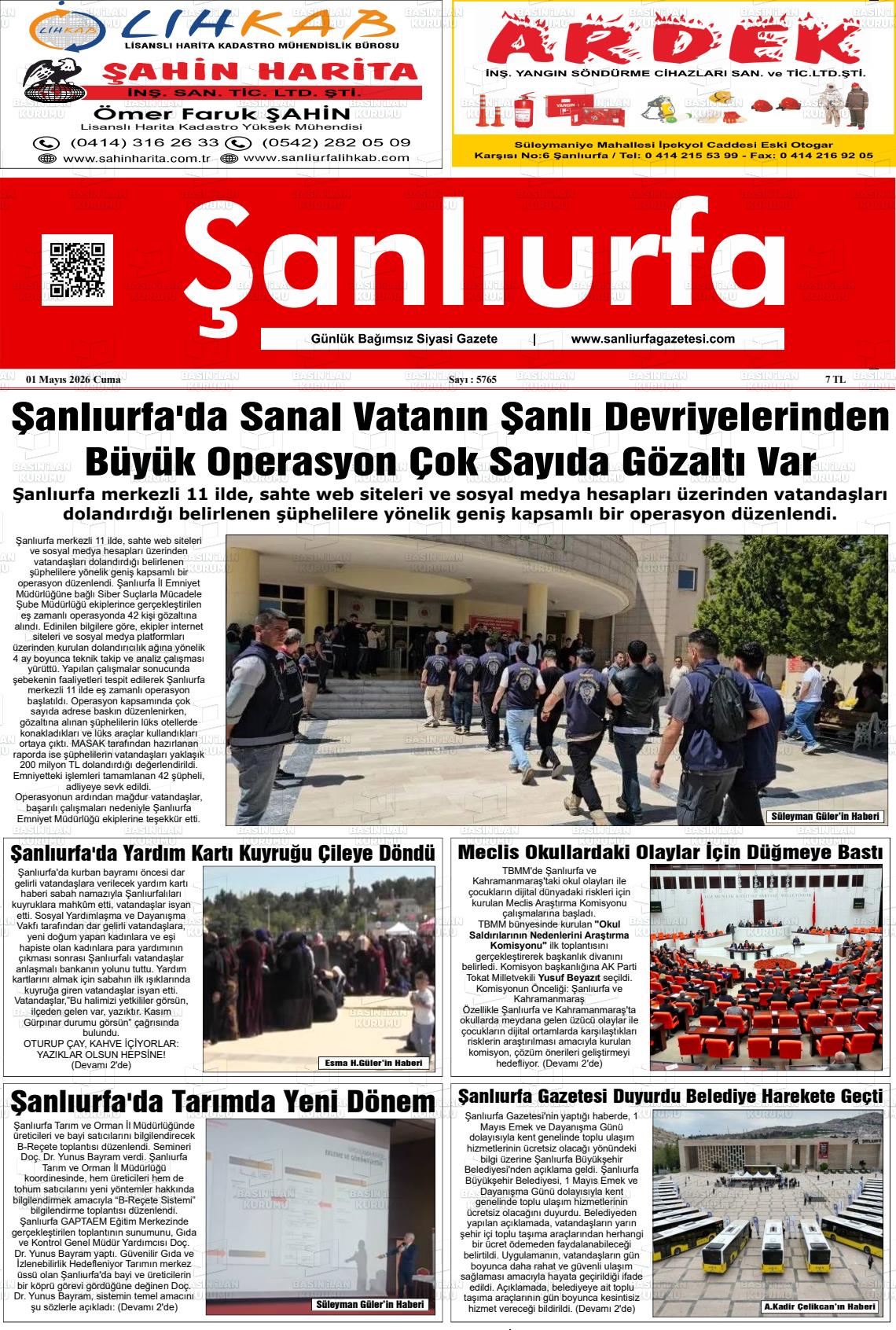 Sanliurfa Dunyadaveturkiyede 01.05.2026