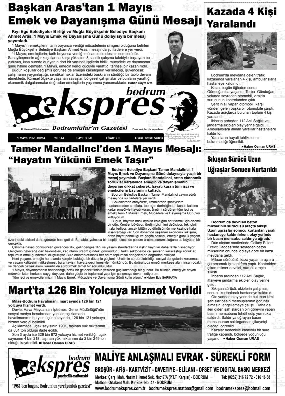 Mugla Ekspresbodrum 01.05.2026