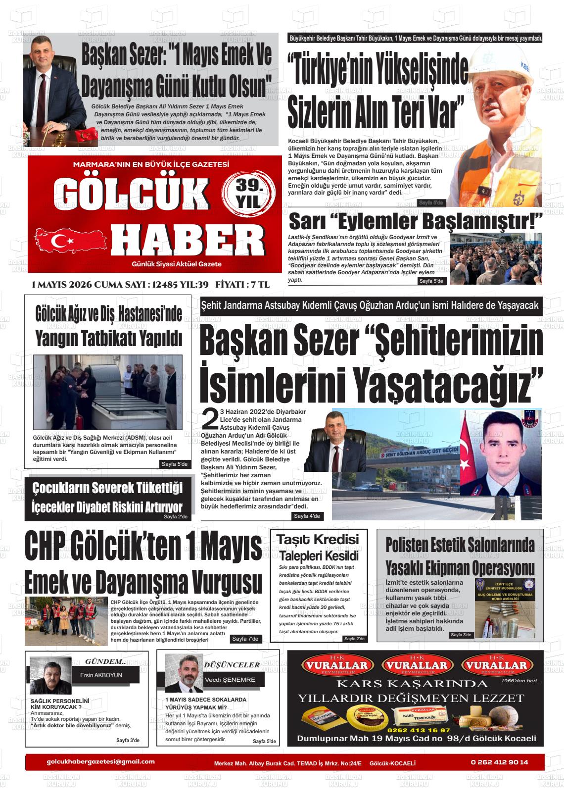 Kocaeli Golcukhaber 01.05.2026