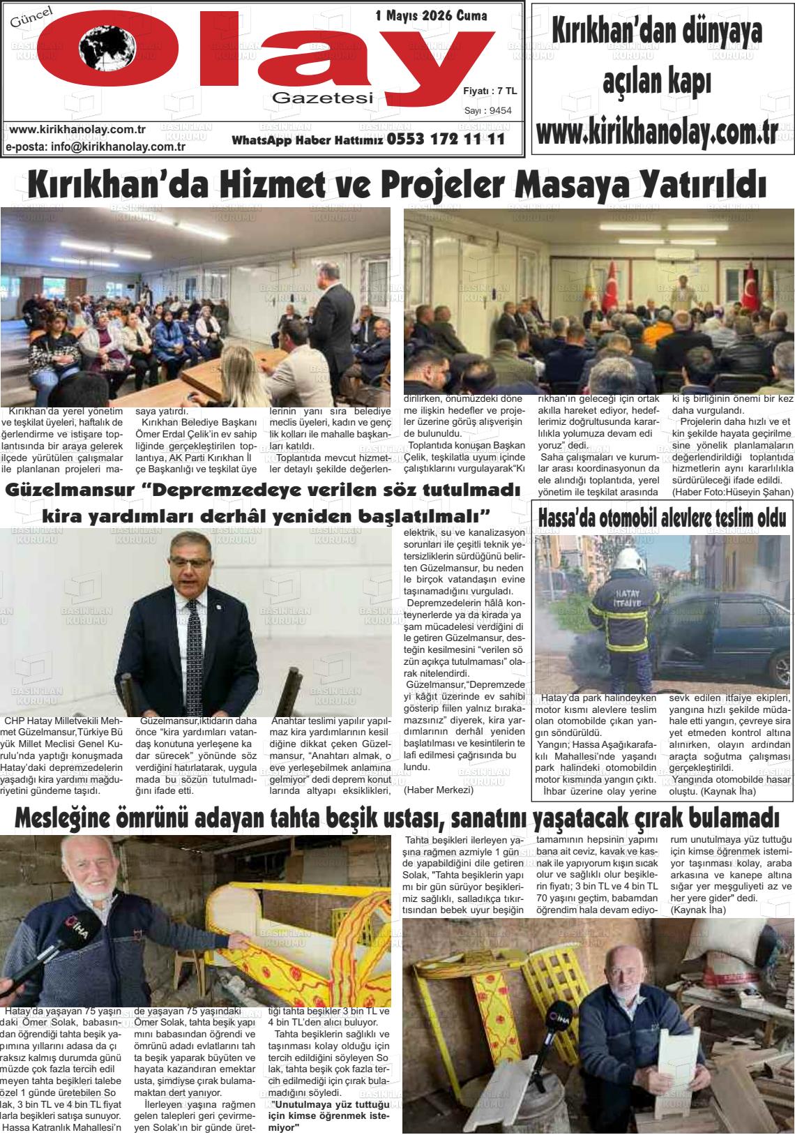 Hatay Guncelolay 01.05.2026
