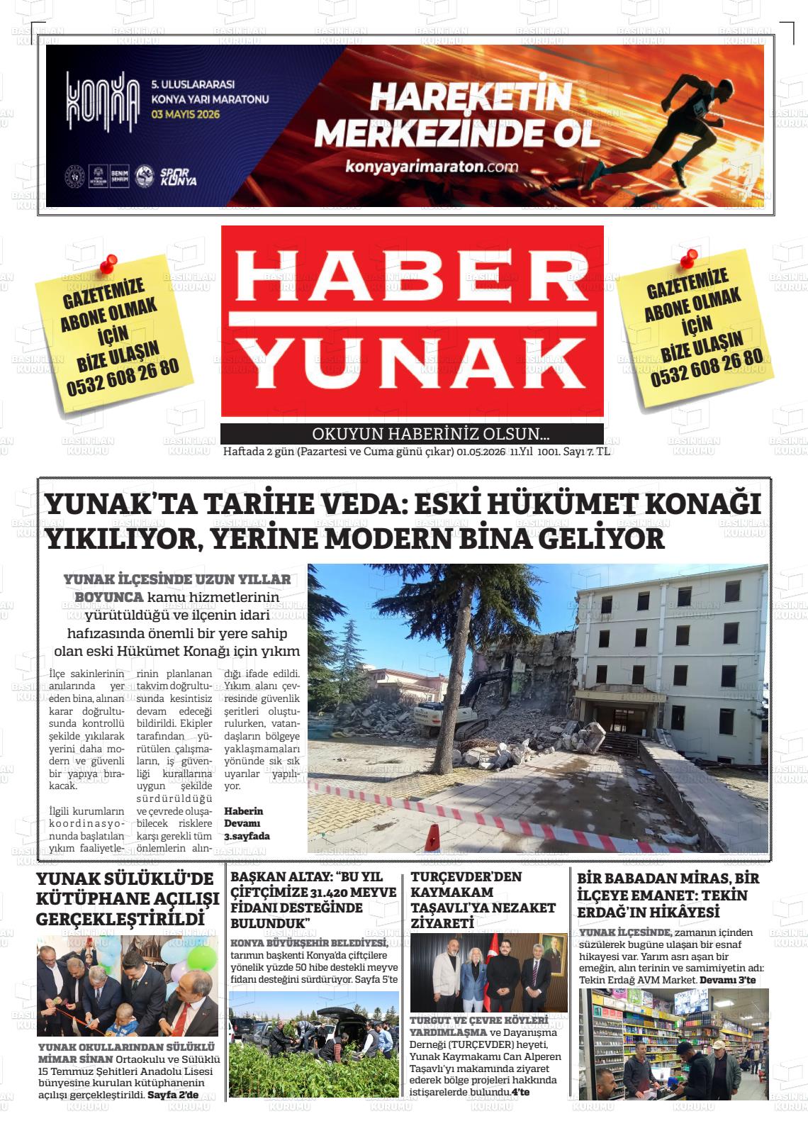 Konya Haberyunak 01.05.2026