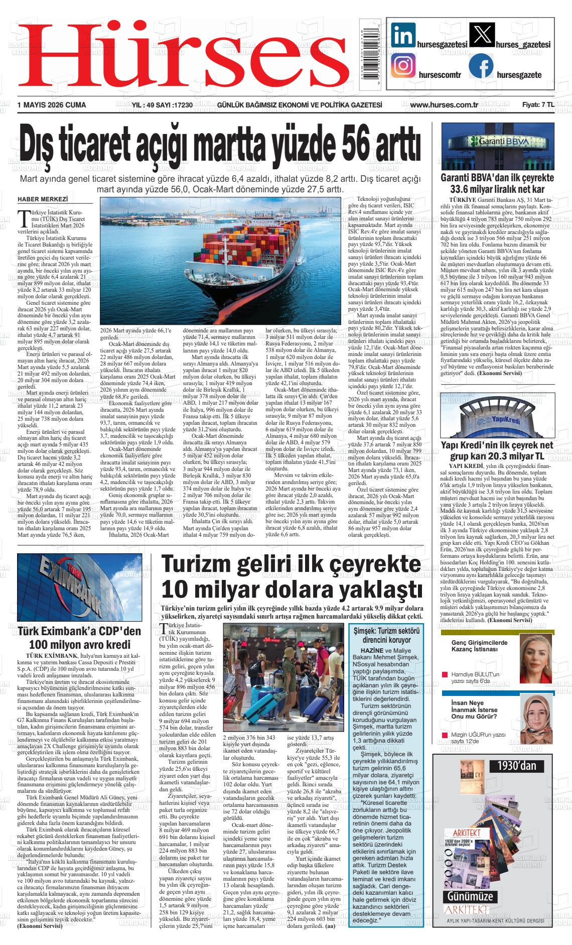 Hürses Gazetesi 01.05.2026