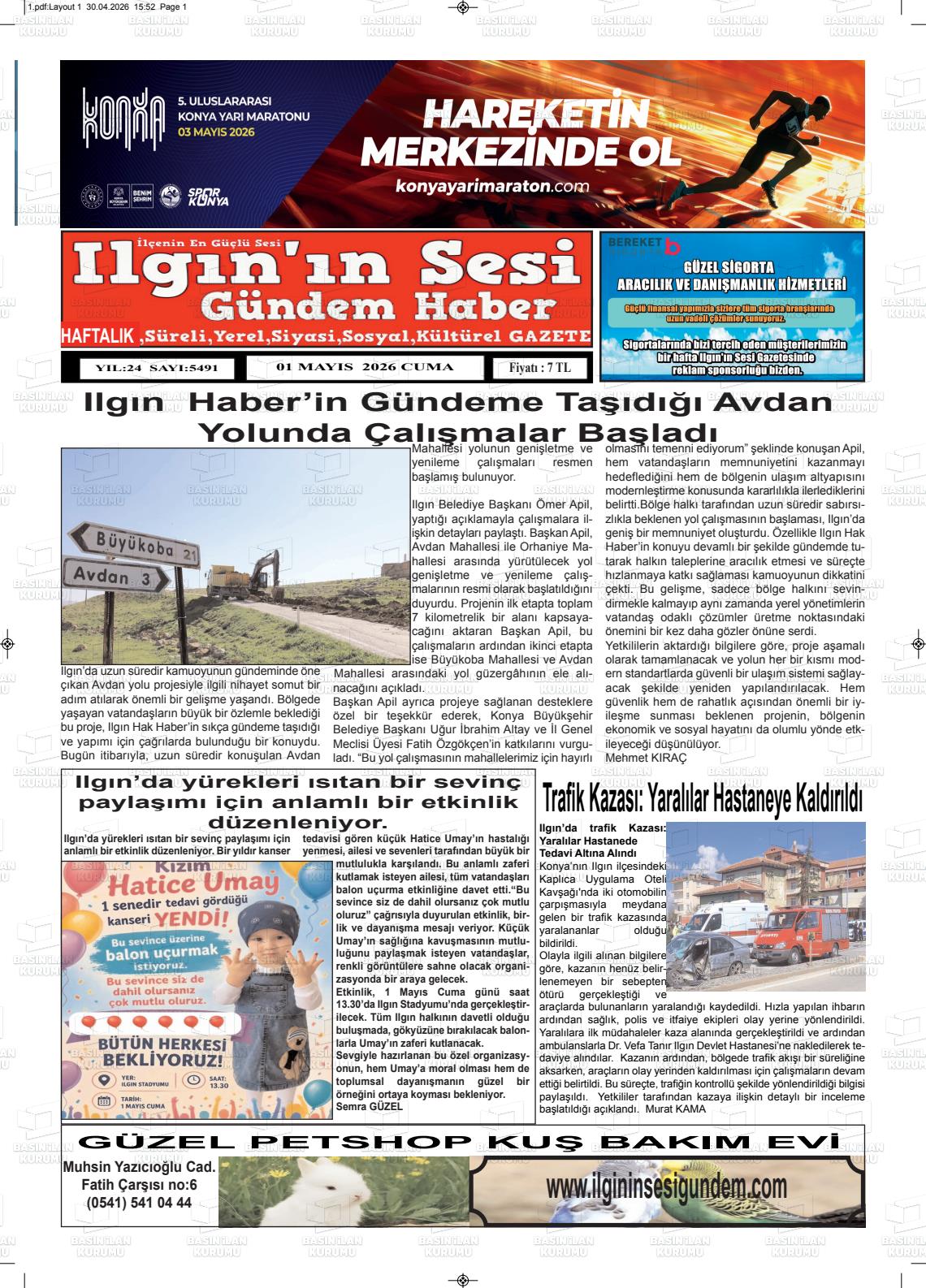 Konya Ilgininsesi 01.05.2026