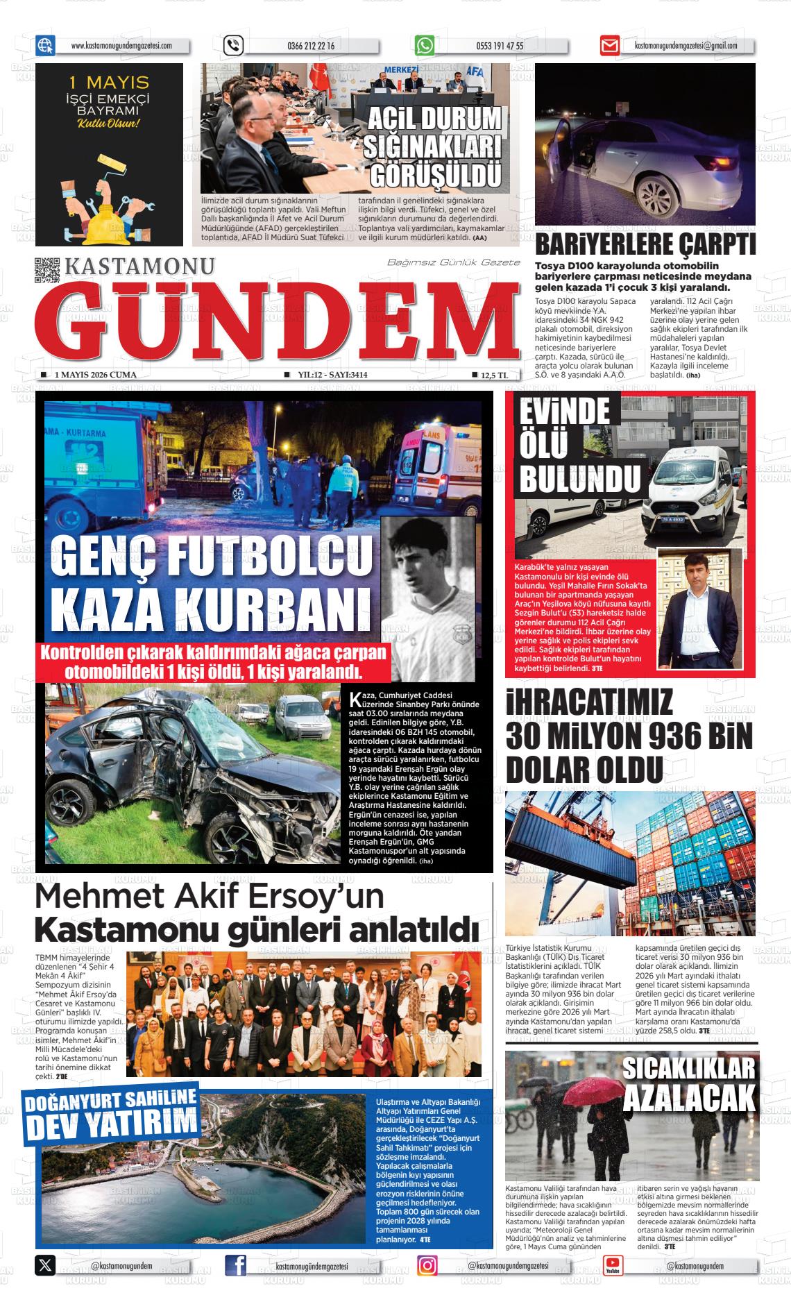 Kastamonu Gundem 01.05.2026