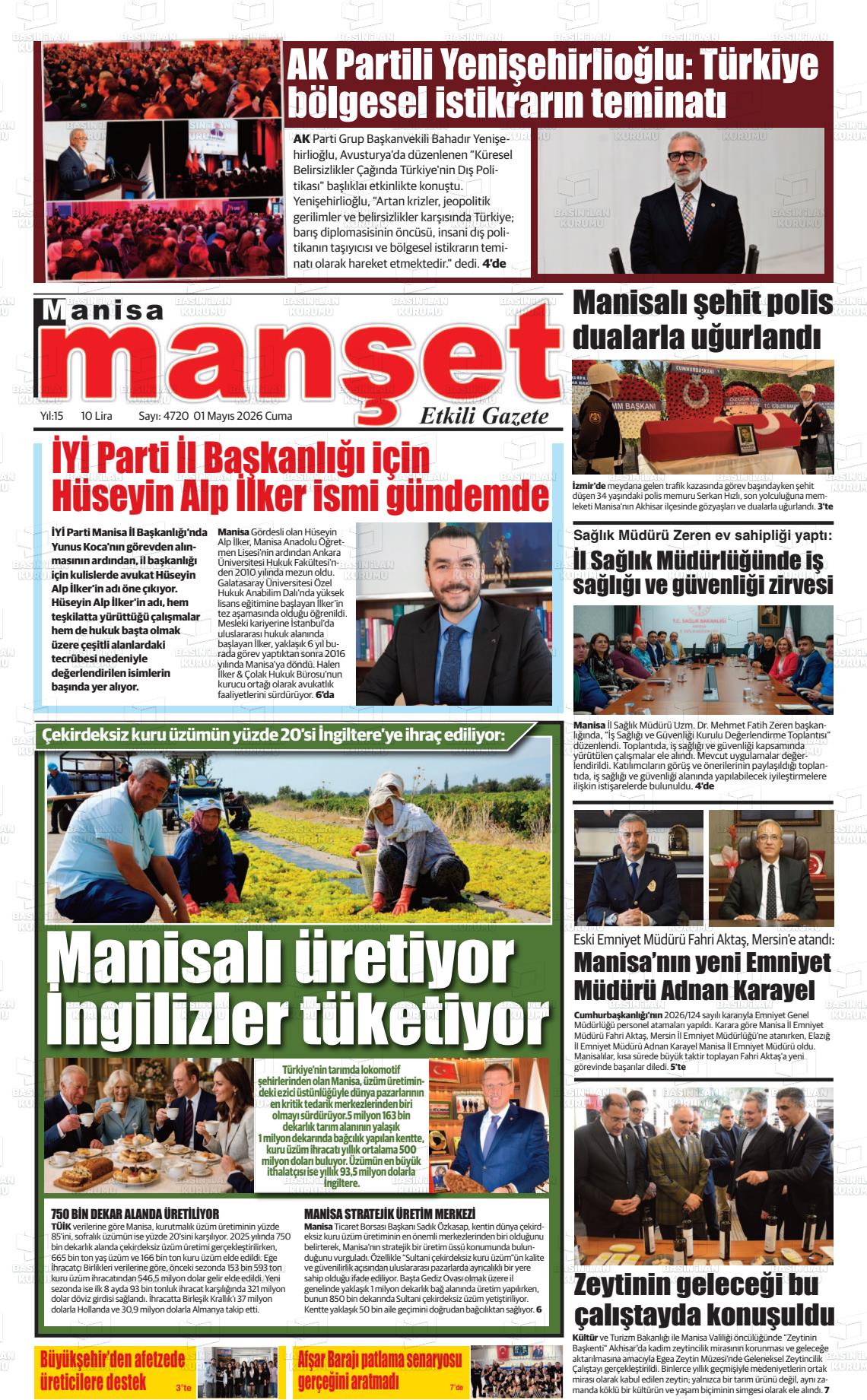Manisa Manset 01.05.2026