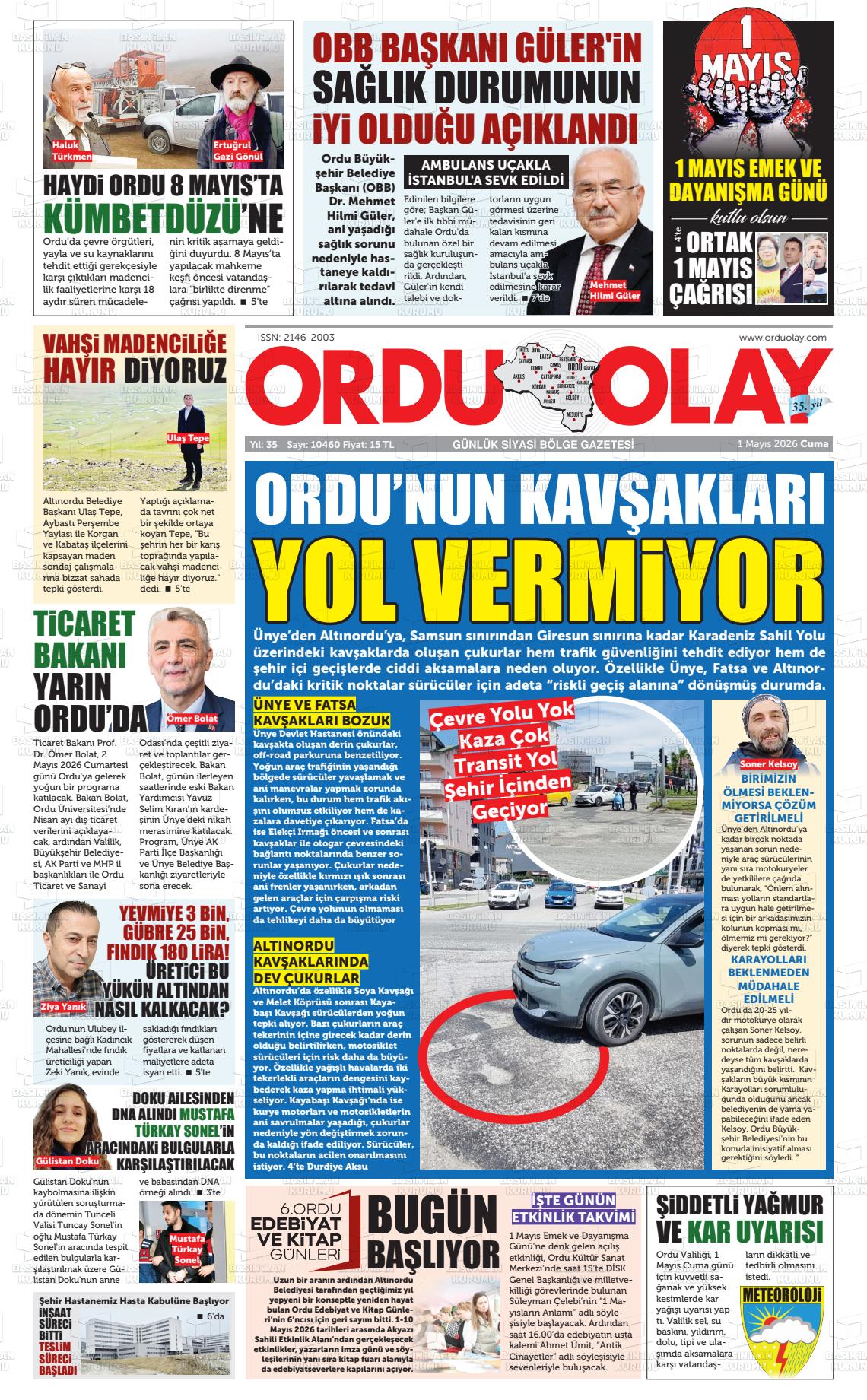 Ordu Olay 01.05.2026