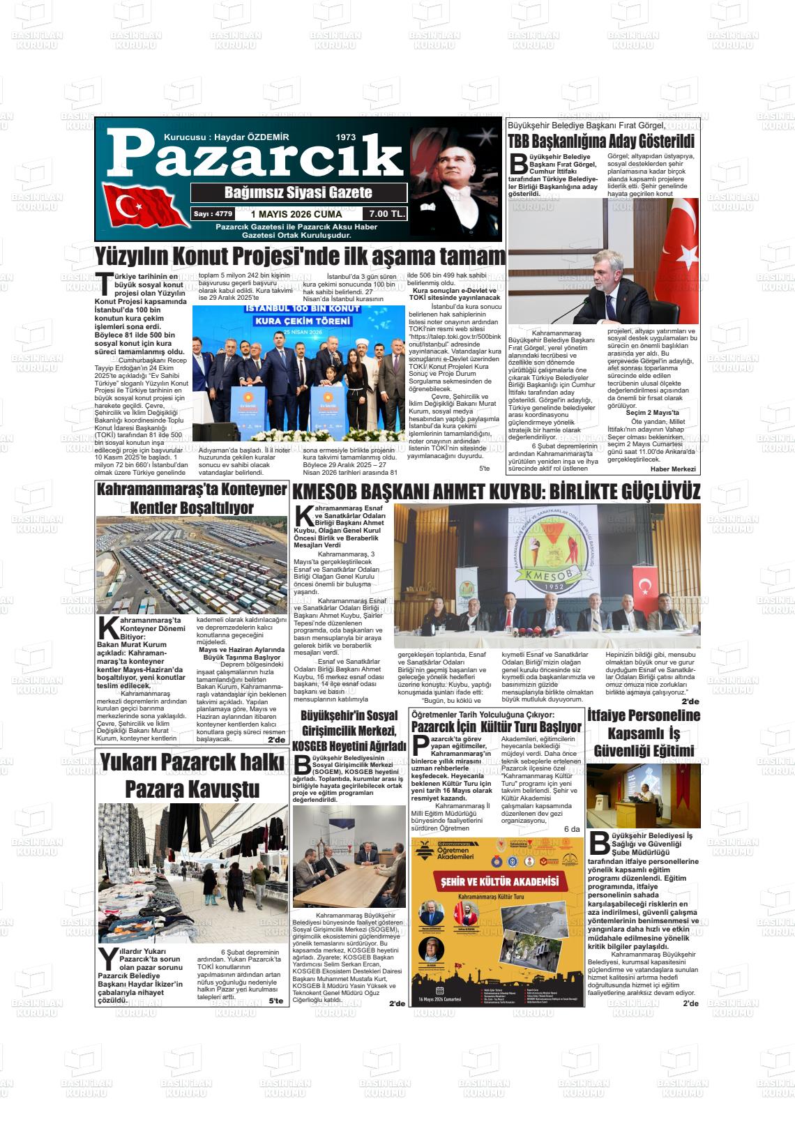 Kahramanmaras Pazarcik 01.05.2026