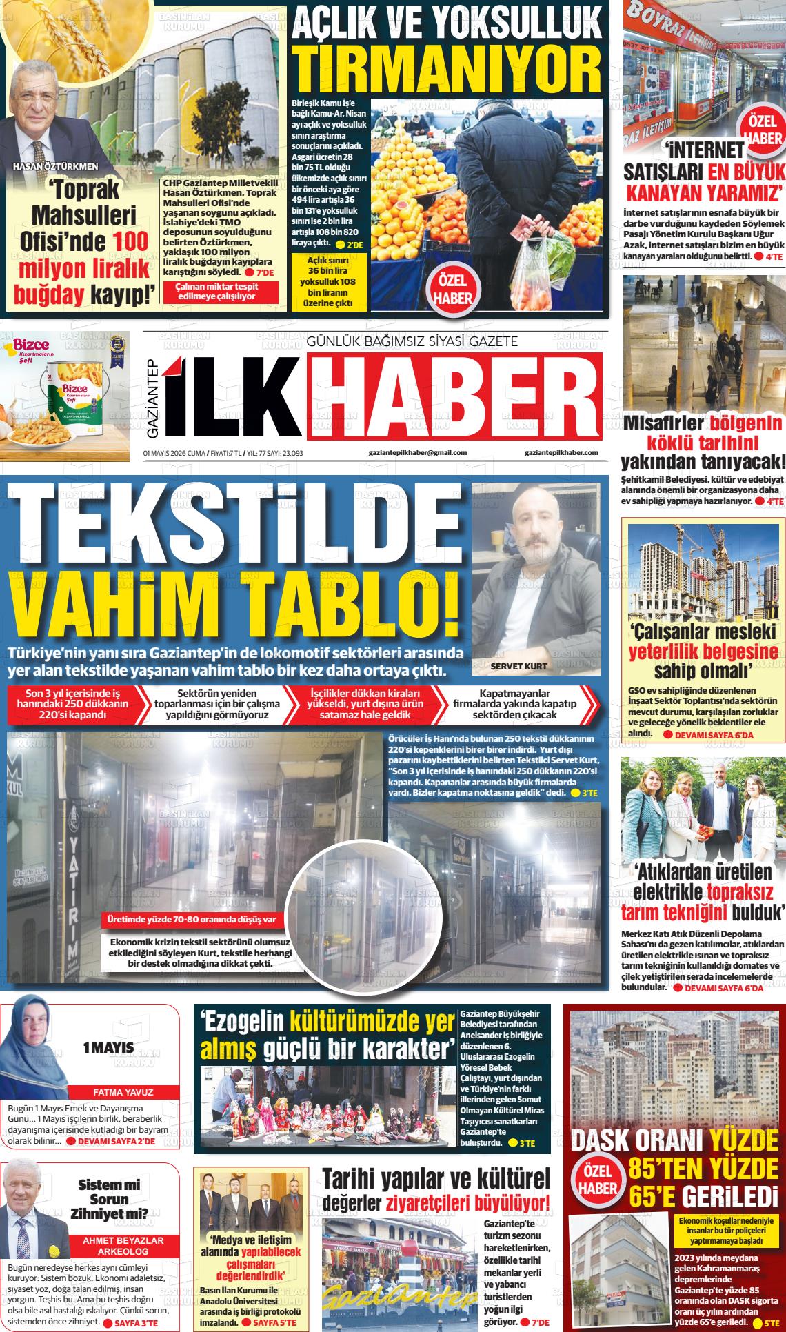 Sabah(gaziantep) 01.05.2026