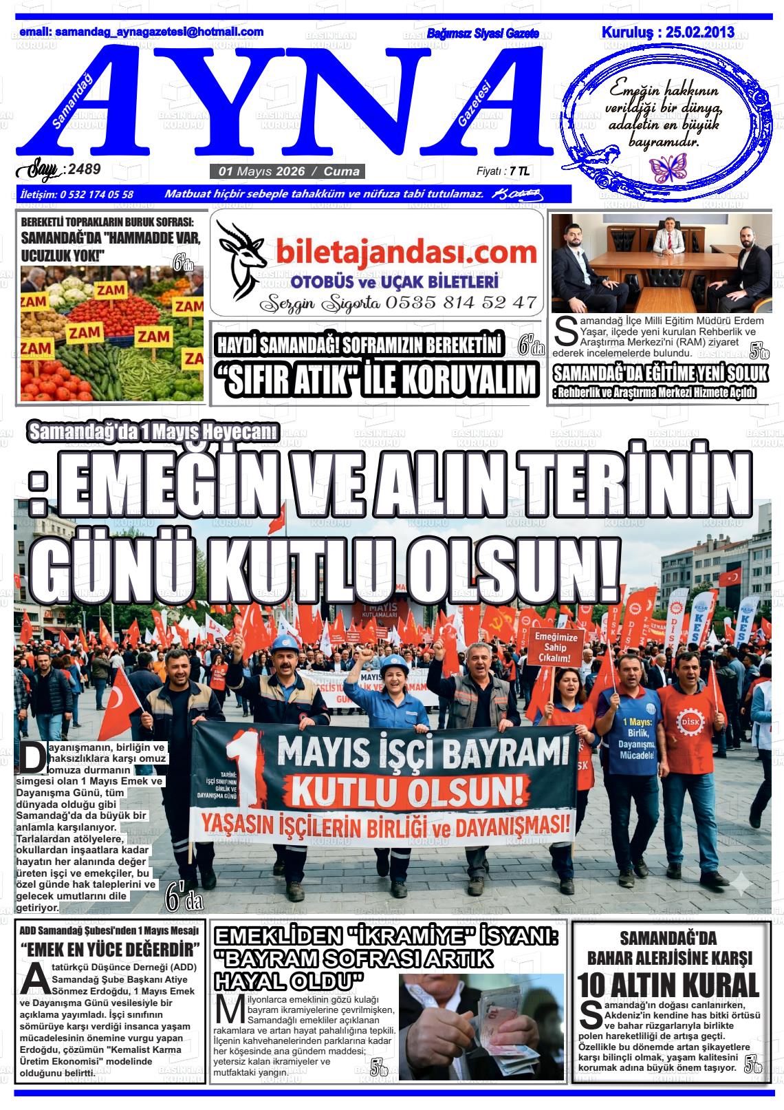 Hatay Samandagayna 01.05.2026