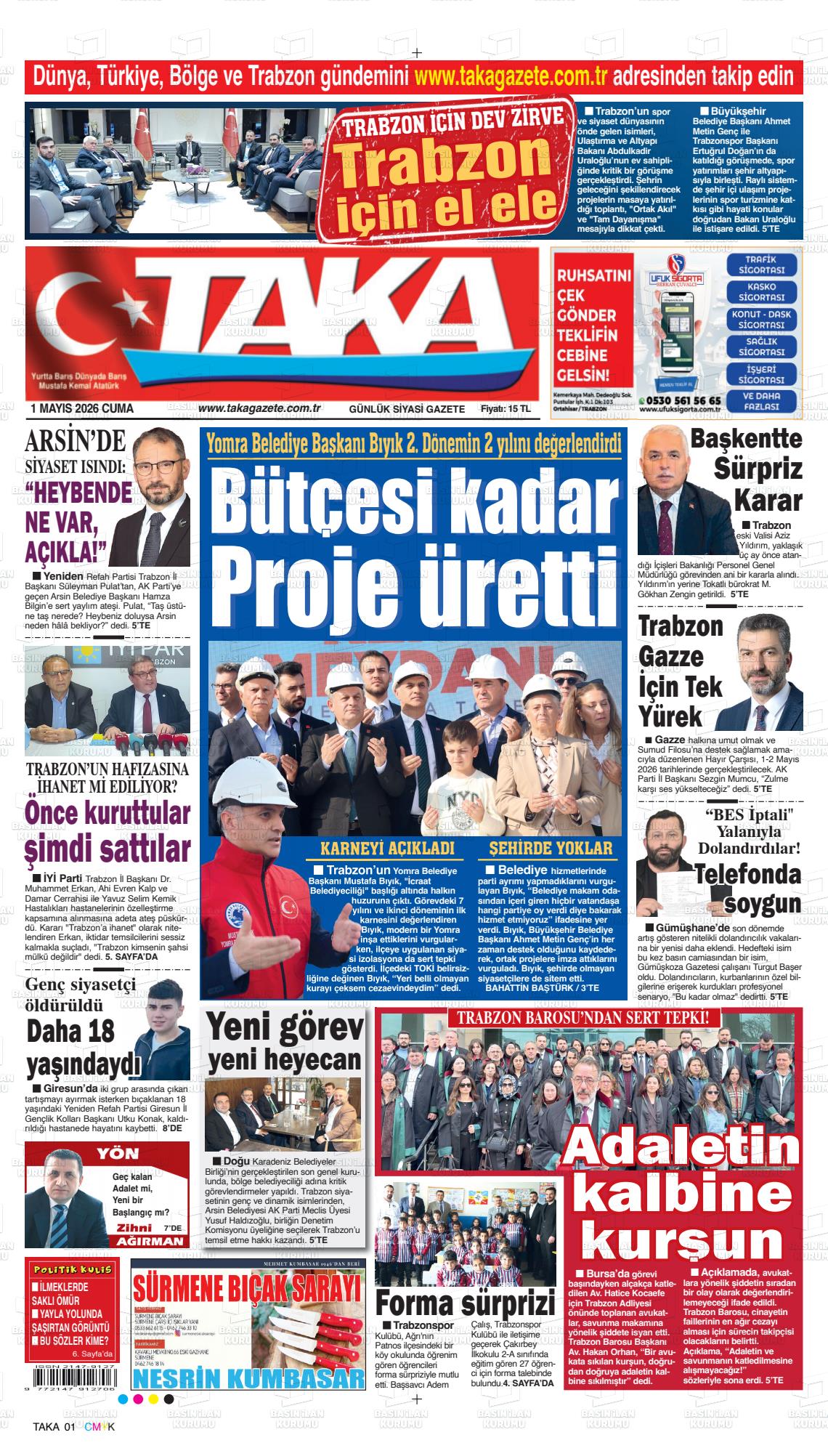 Trabzon Taka 01.05.2026