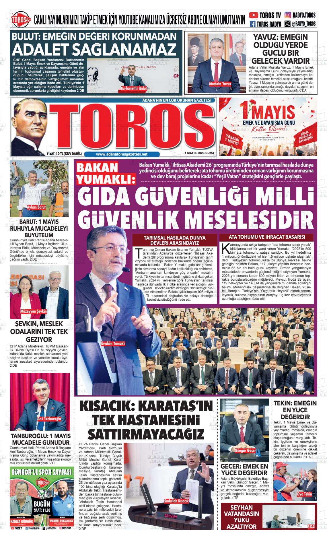 Antalya Toros 01.05.2026