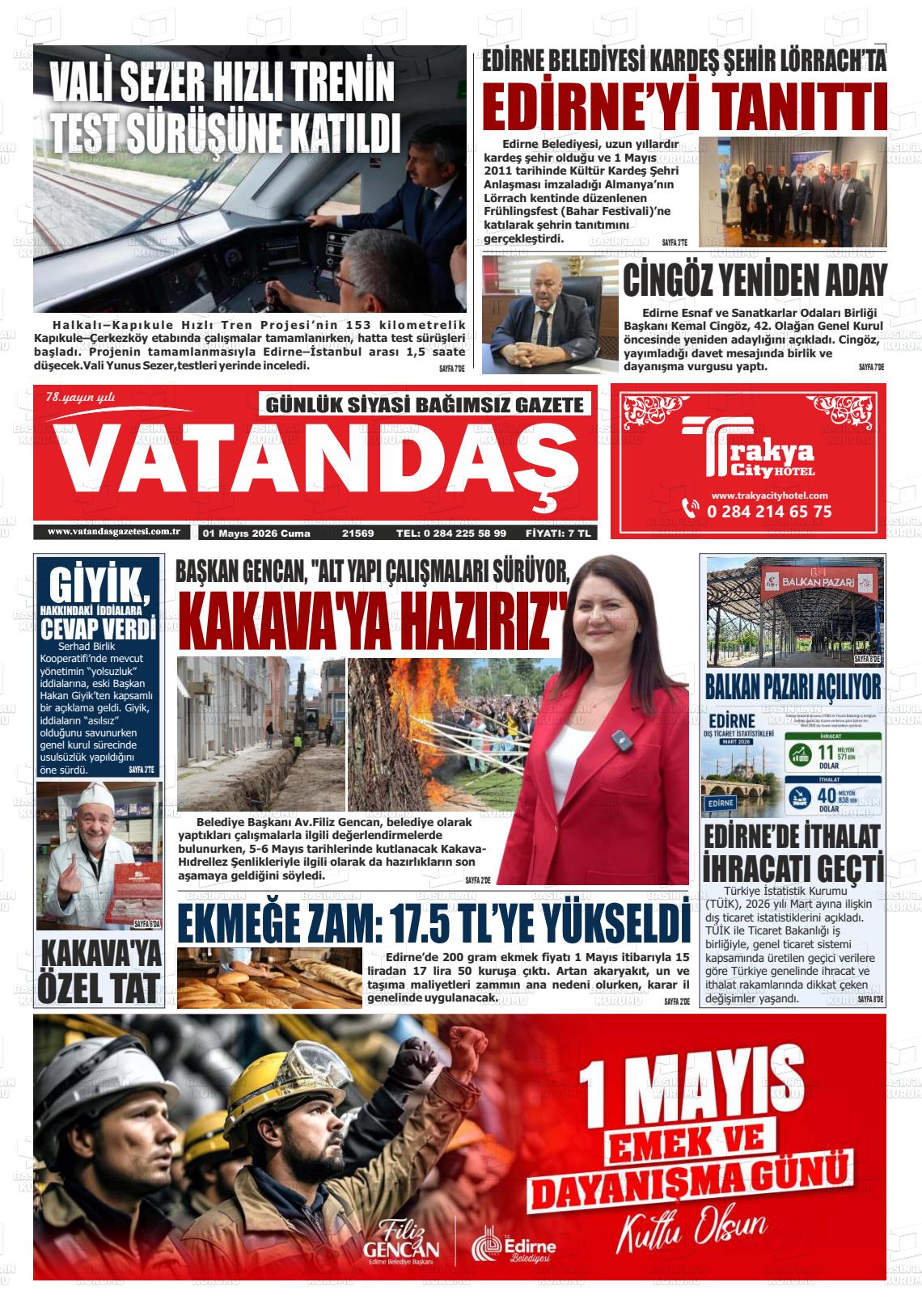 Edirne Vatandas 01.05.2026