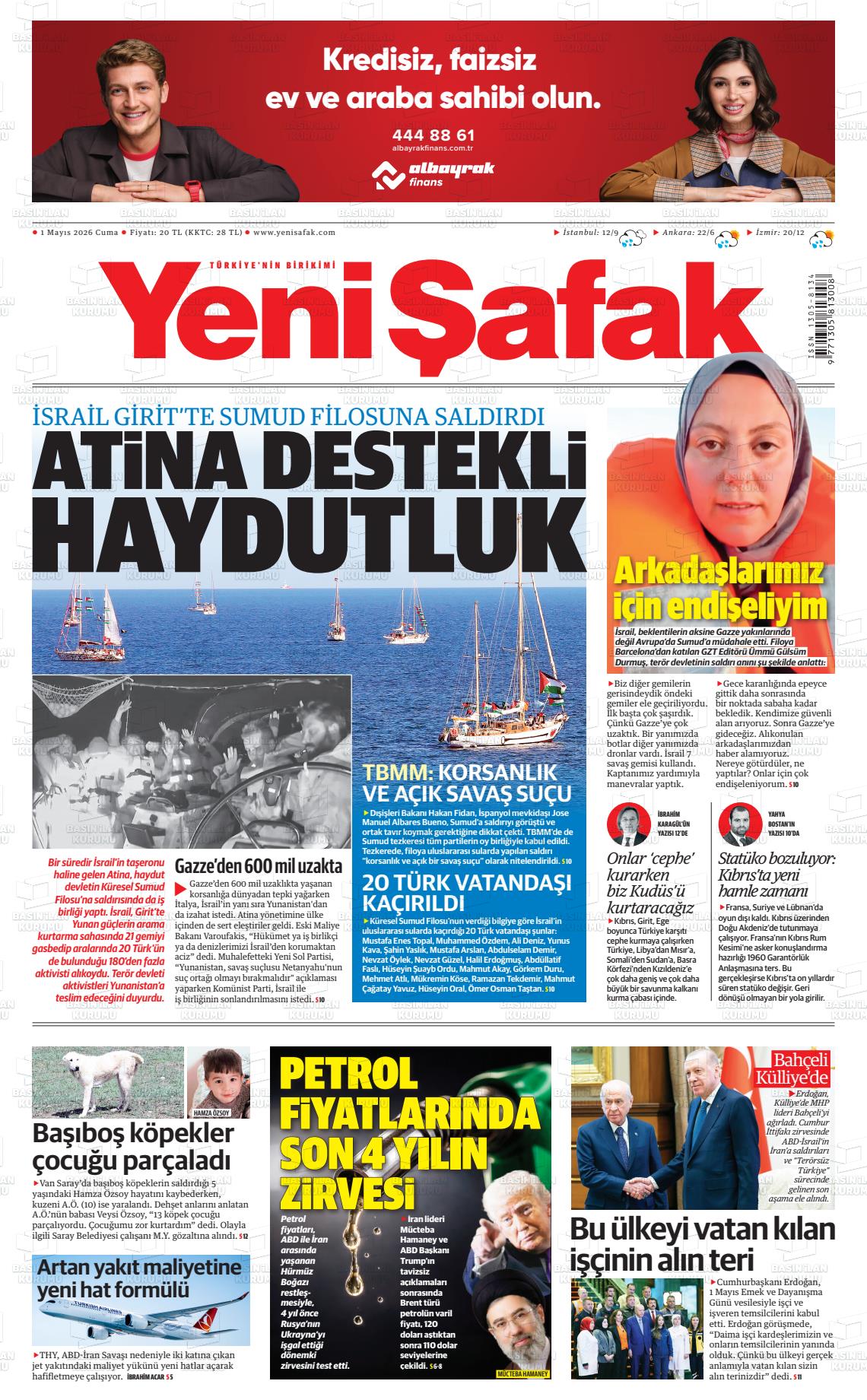 Yeni Şafak Gazetesi 01.05.2026