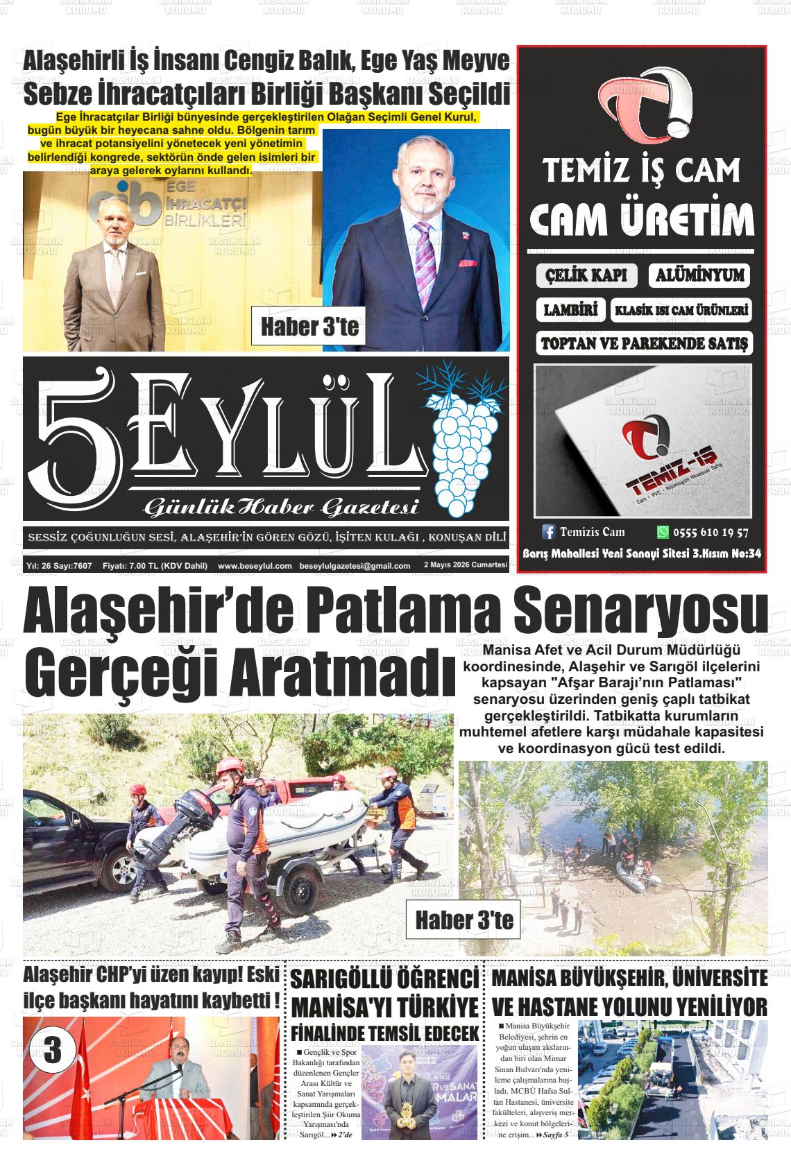 Manisa Alasehir 5 Eylul 02.05.2026
