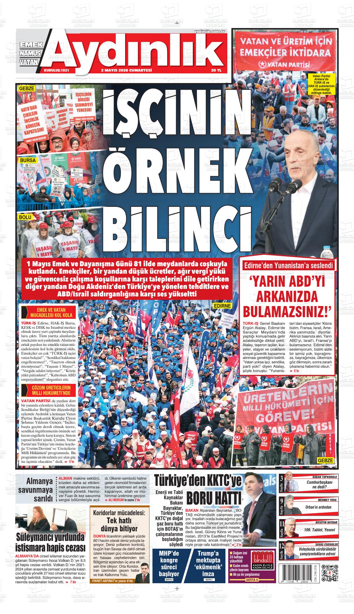 Istanbul Aydinlikvatanemeknamus 02.05.2026