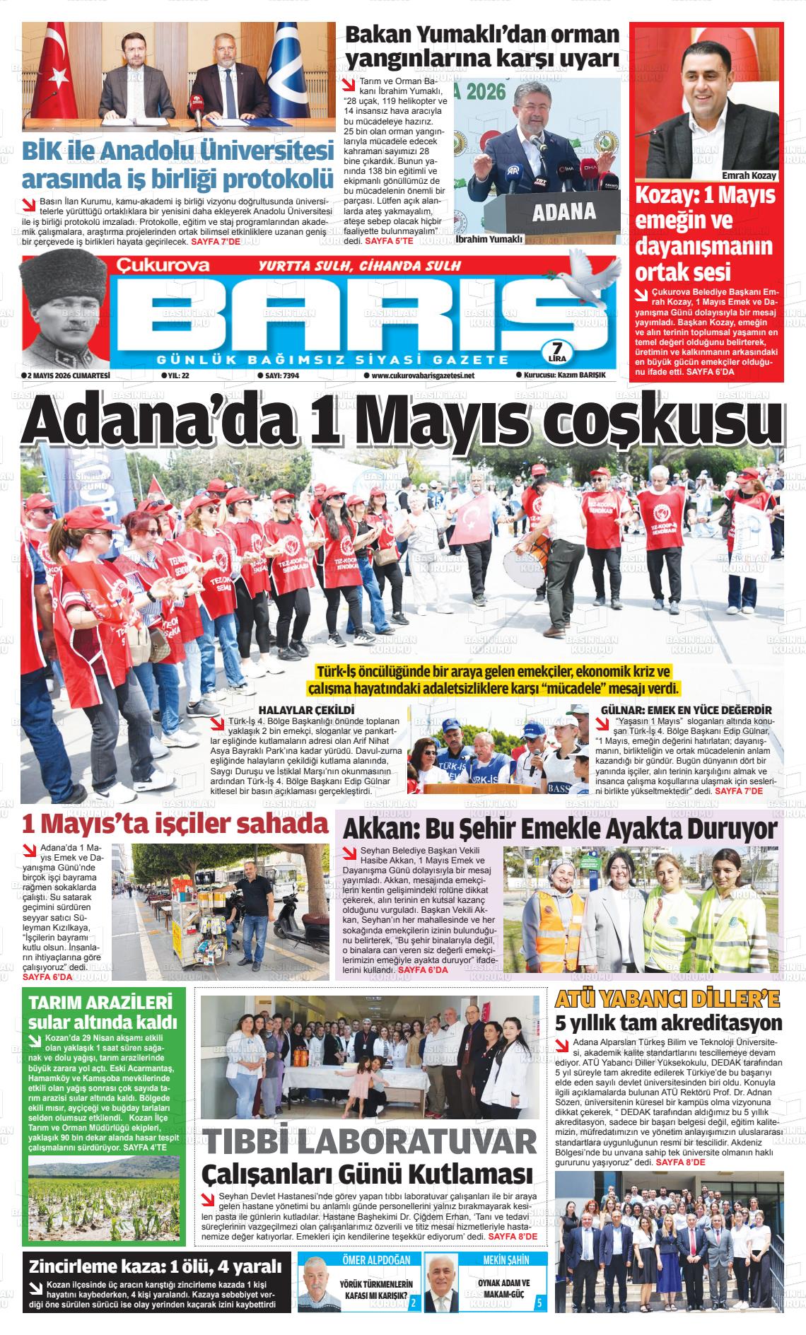 Adana Cukurovabaris 02.05.2026