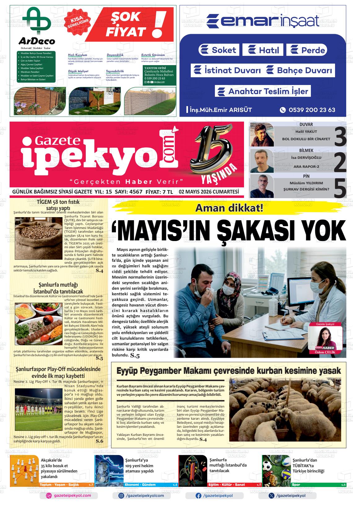 Sanliurfa Gazeteipekyol 02.05.2026