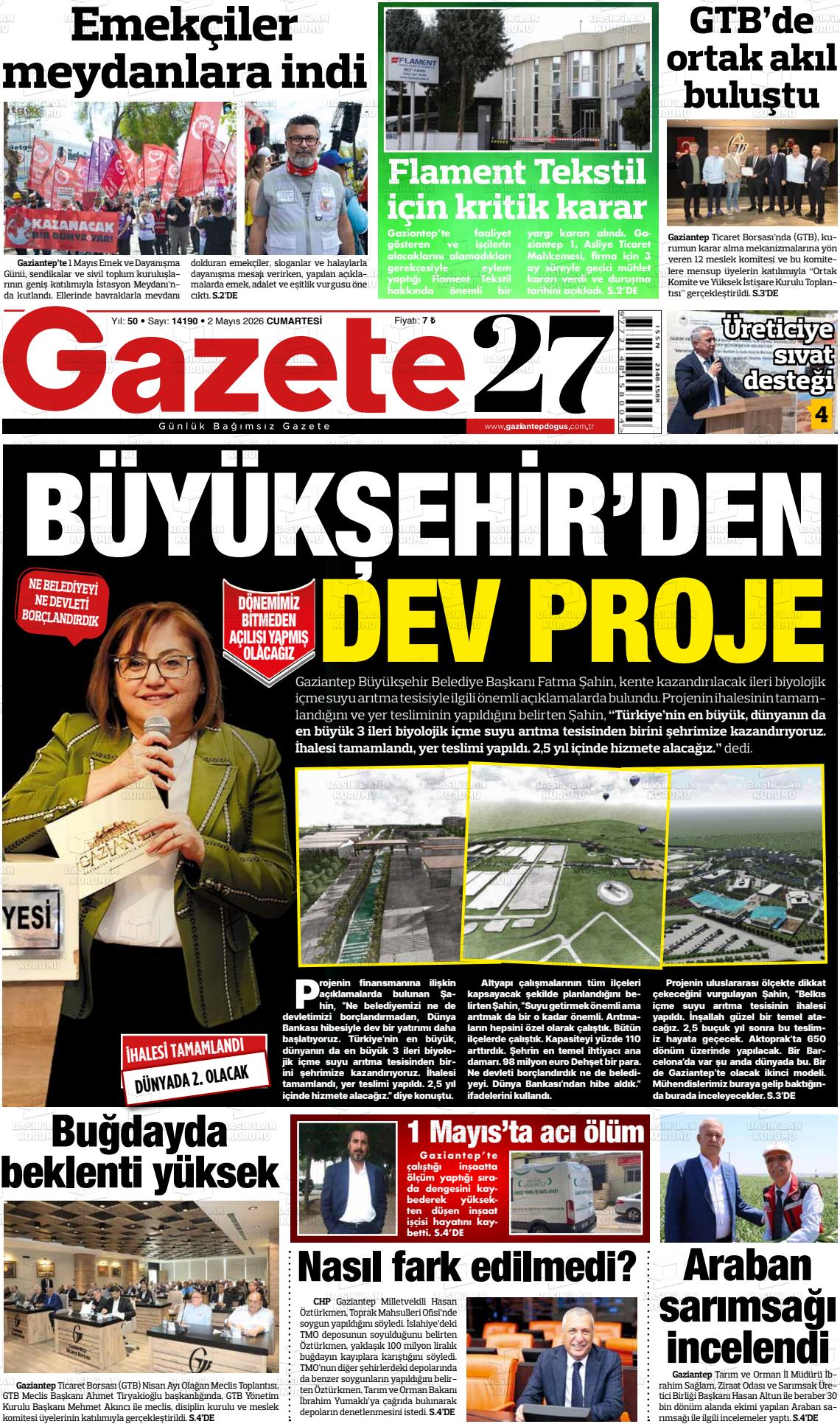 Gaziantep Dogus 02.05.2026