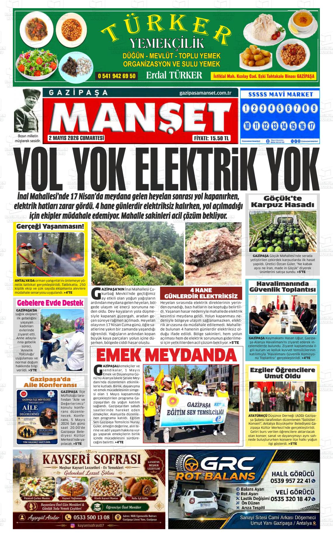 Antalya Gazipasamanset 02.05.2026