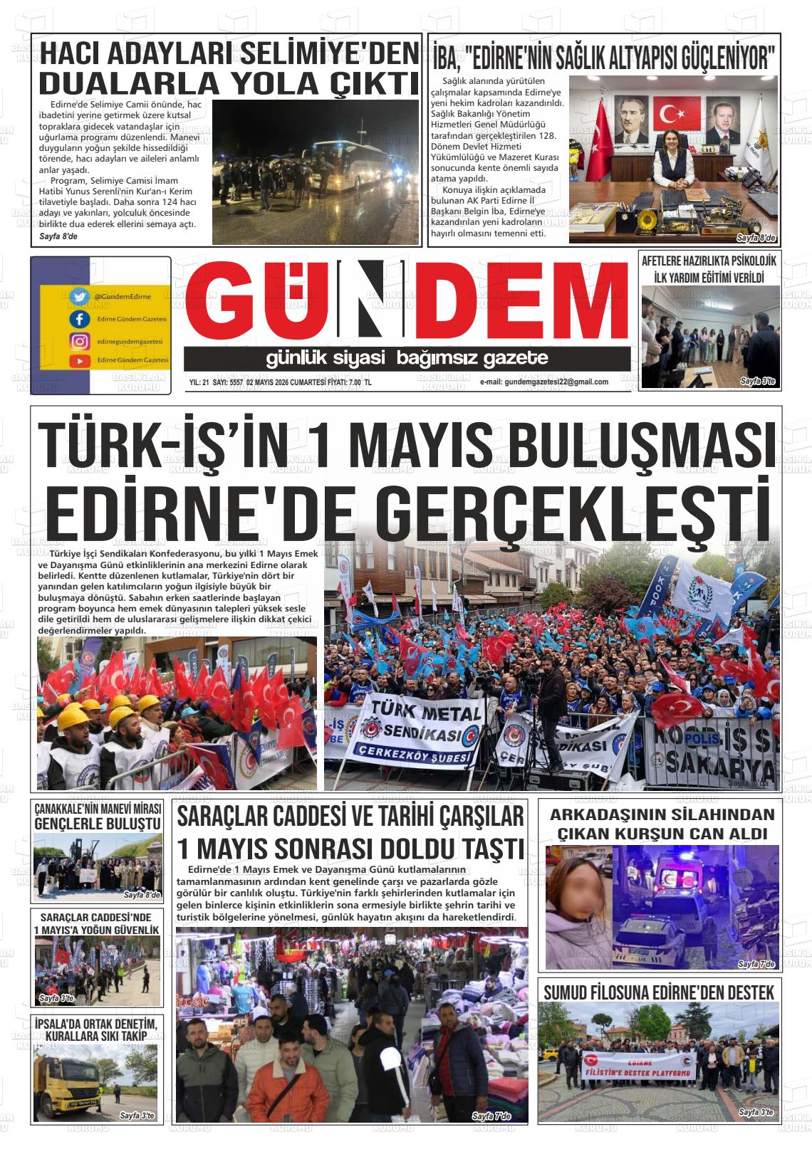 Edirne Gundem 02.05.2026