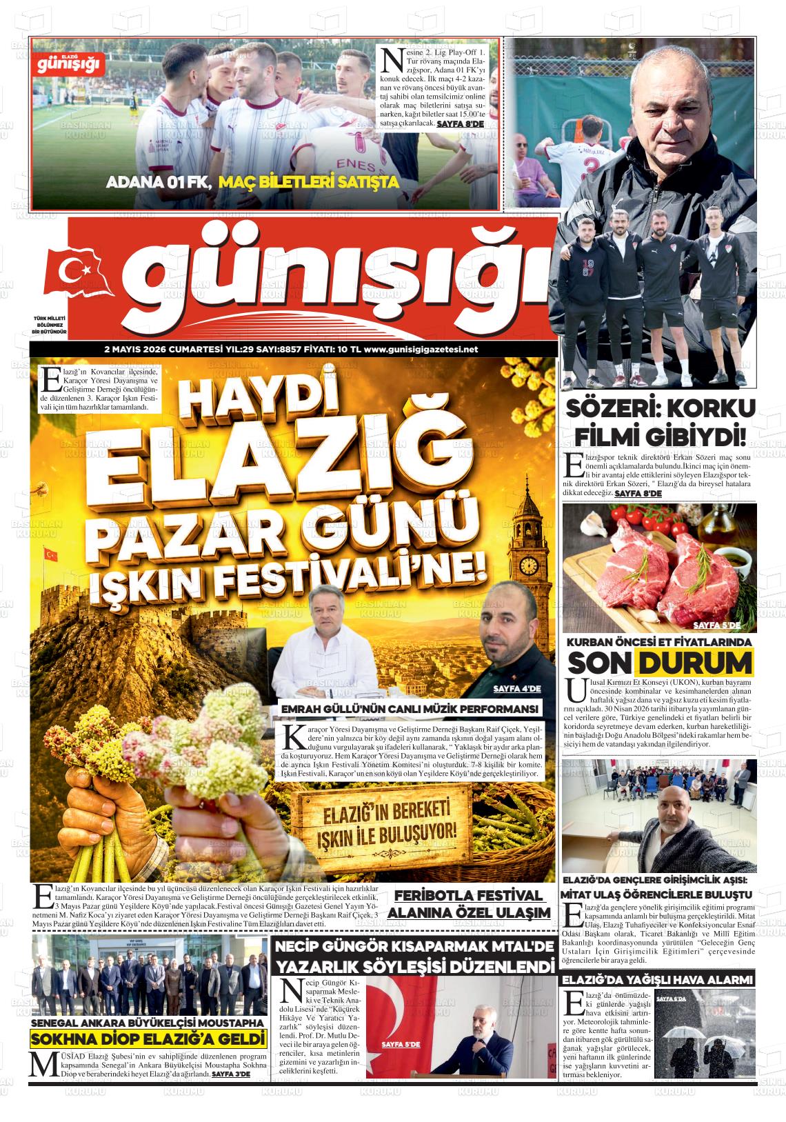 Elazig Gunisigi 02.05.2026