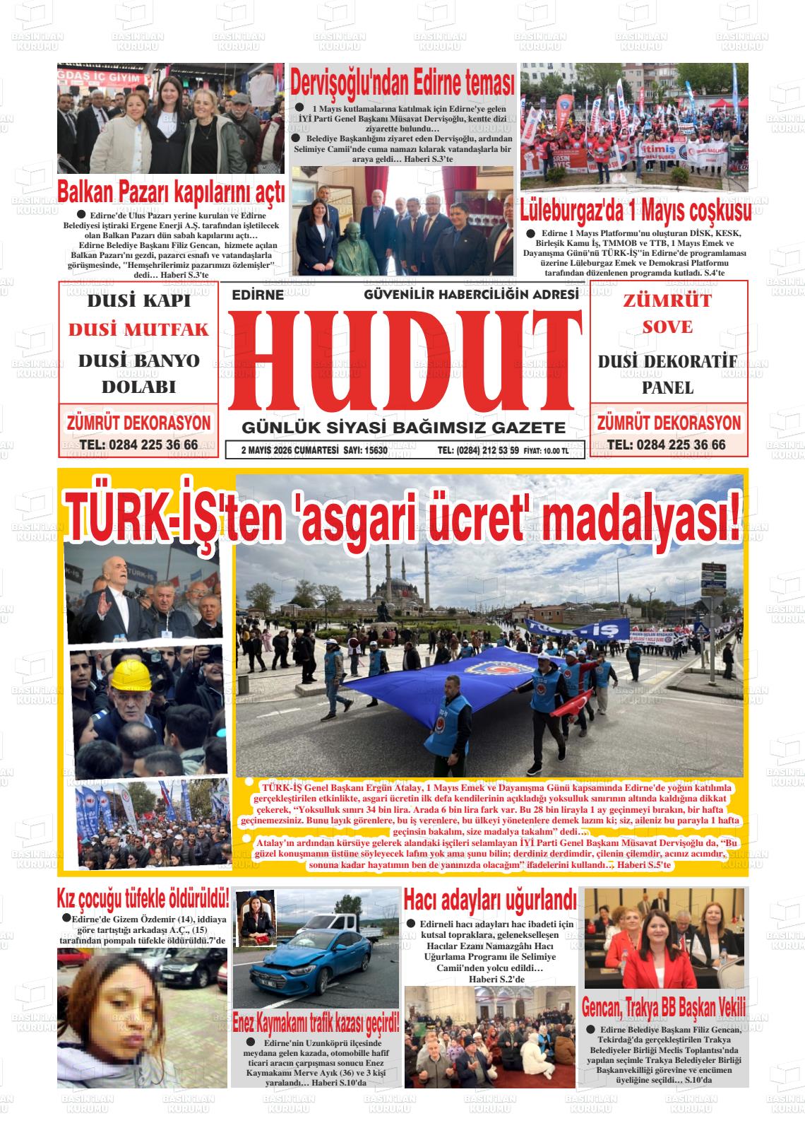 Edirne Hudut 02.05.2026