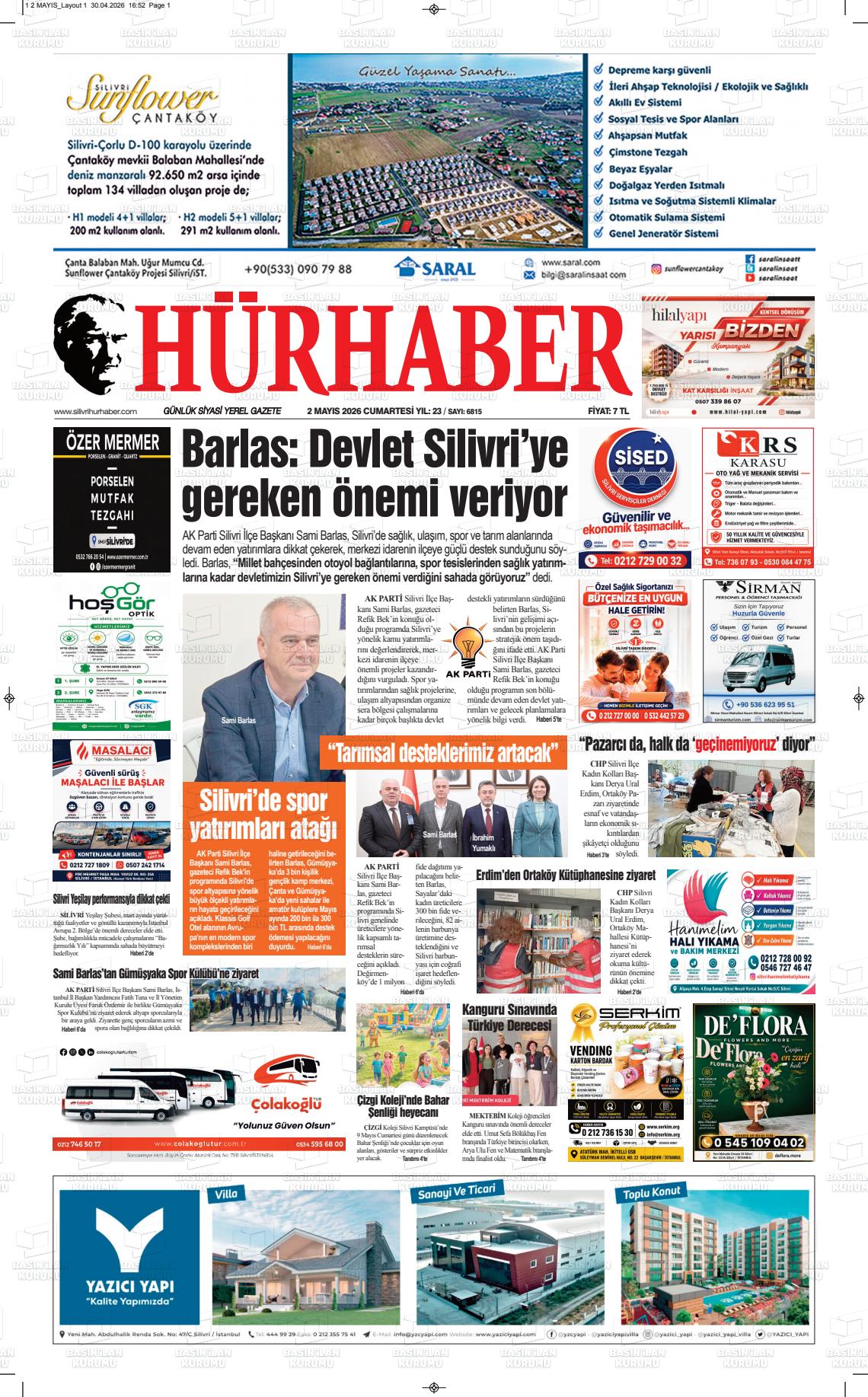 Hür Haber Gazetesi 02.05.2026