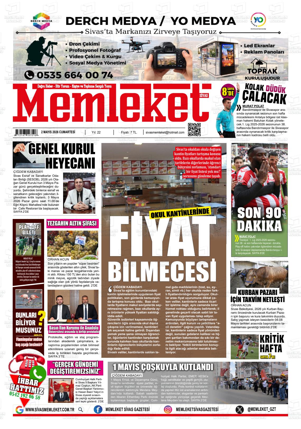 Sivas Memleket 02.05.2026